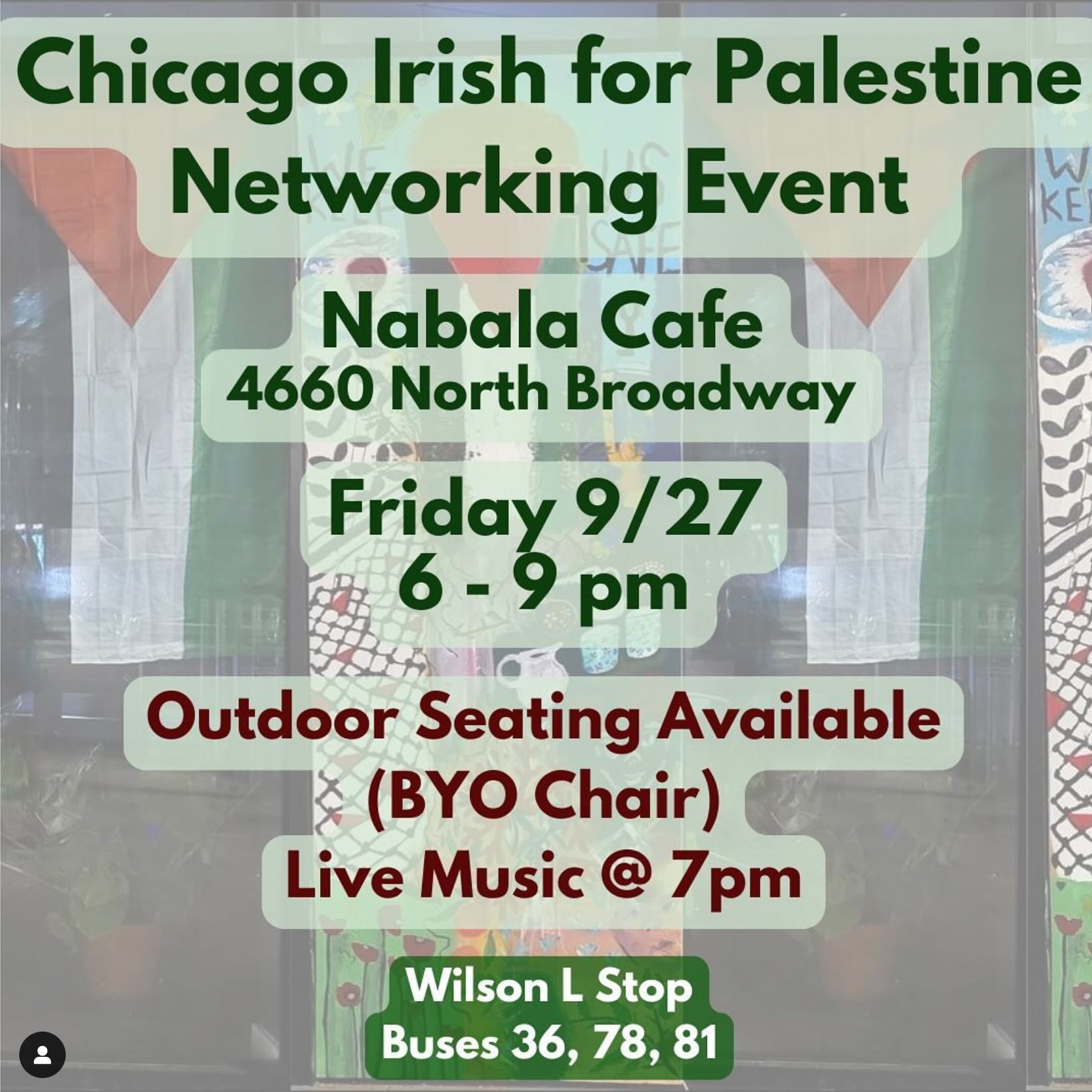 Chicago Irish for Palestine Networking Event