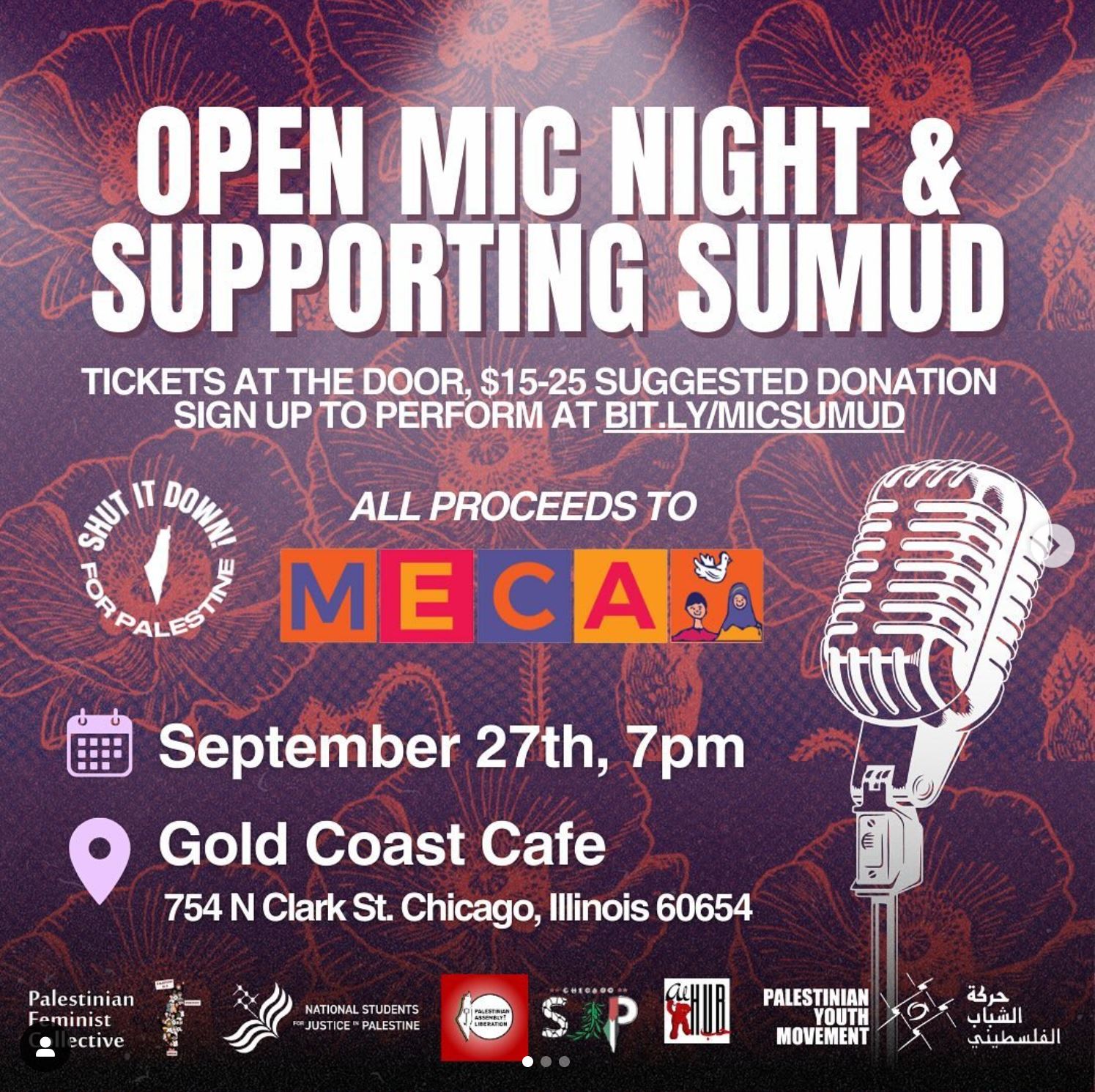 Open Mic Night Supporting Sumud