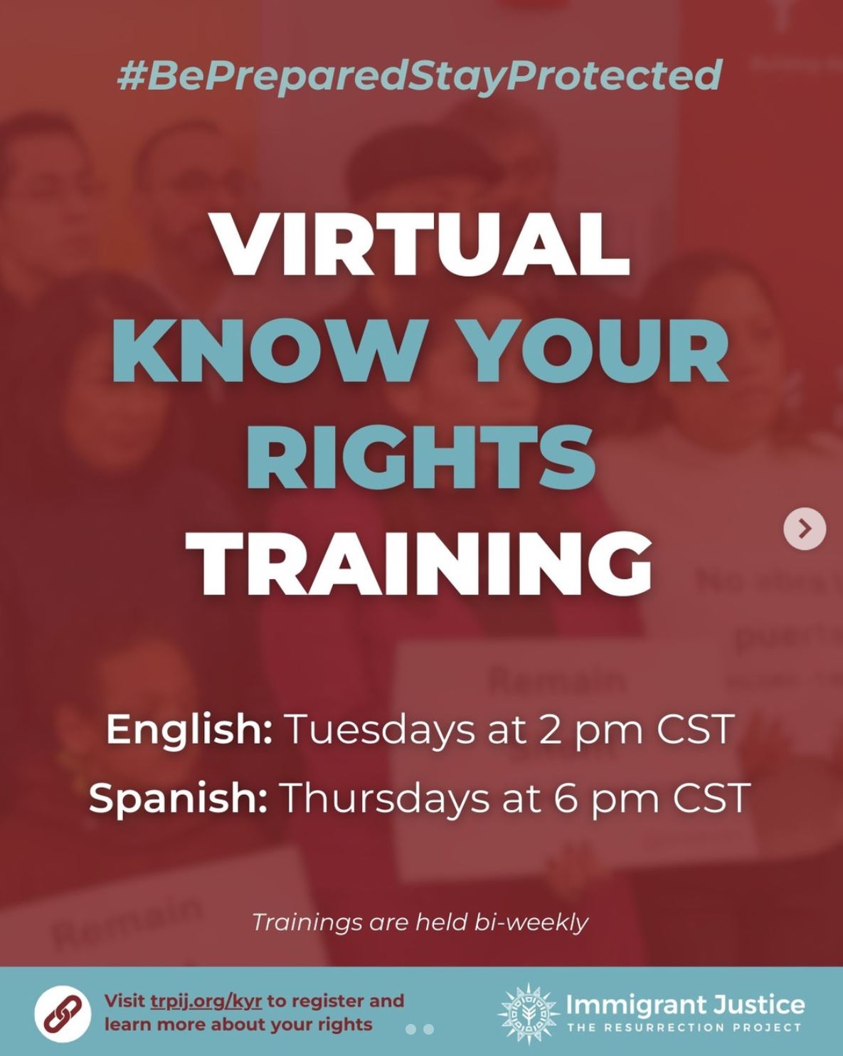 Virtual Know Your Rights Training in English