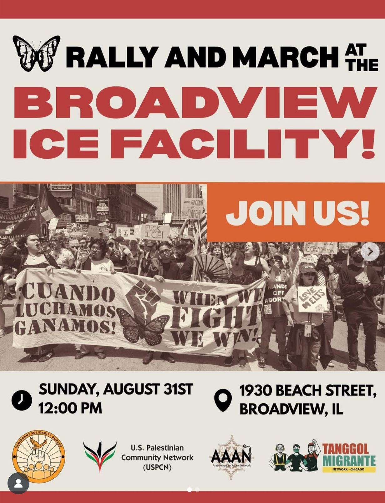 Rally & March at the Broadview ICE Facility!