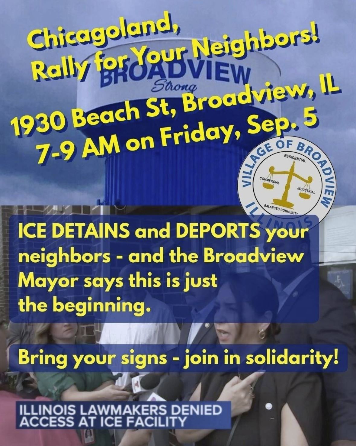Chicagoland, Rally for Your Neighbors!
