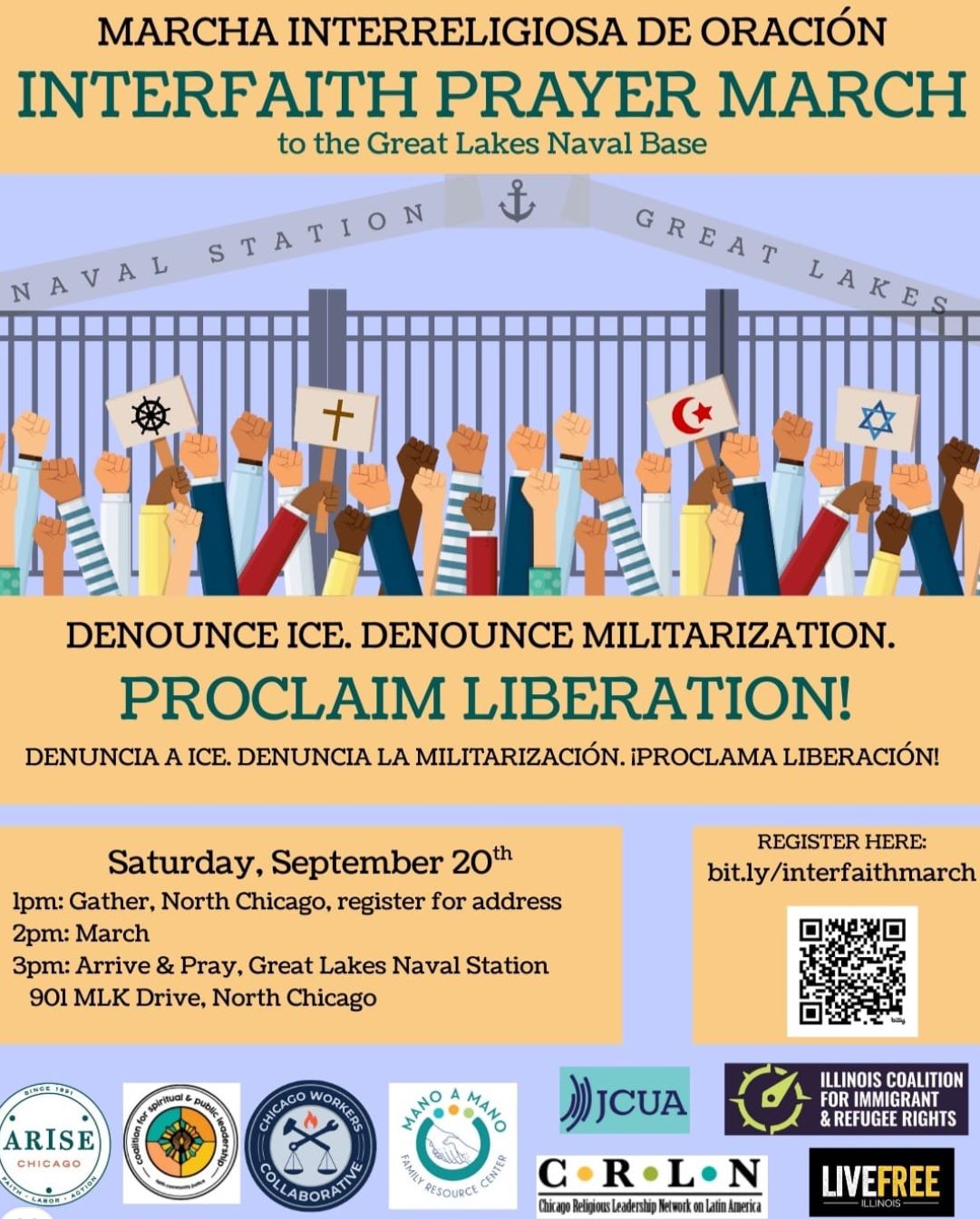 Interfaith Prayer March to the Great Lakes Naval Base