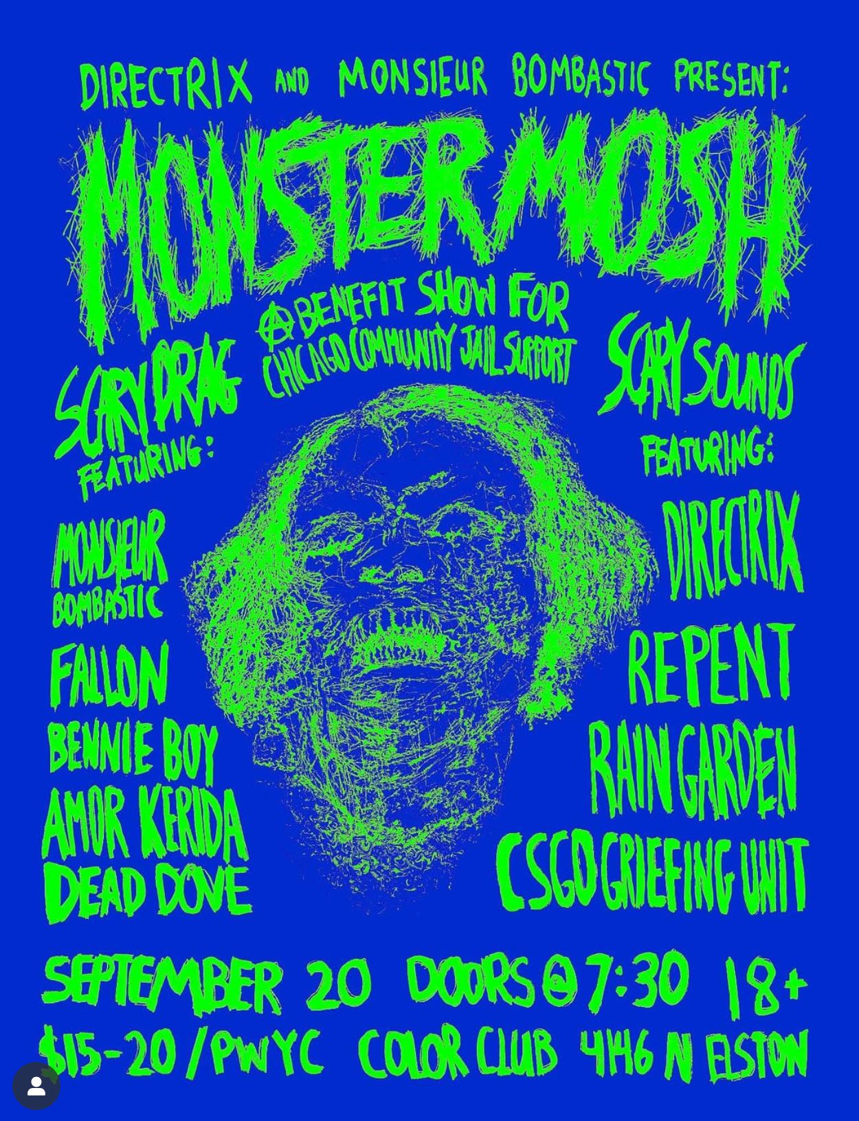 Monster Mosh Benefit Show for Chicago Community Jail Support