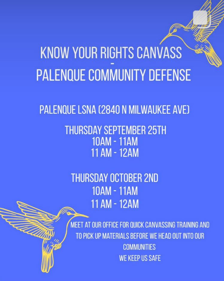 Know Your Rights Canvass - Palenque Community Defense