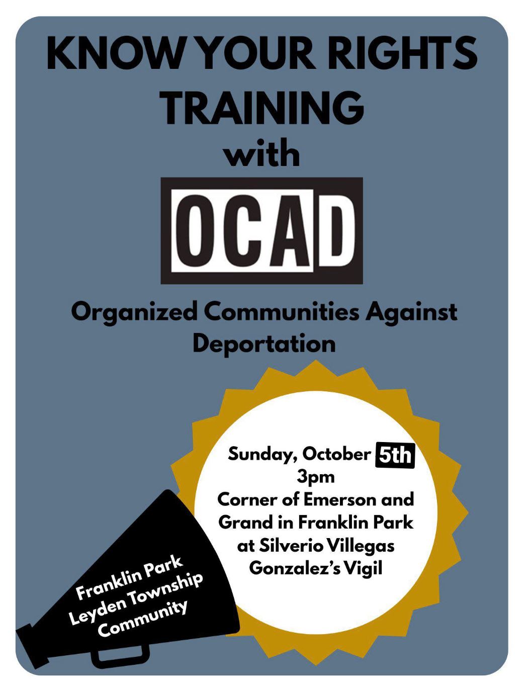 Know Your Rights Training wiith OCAD