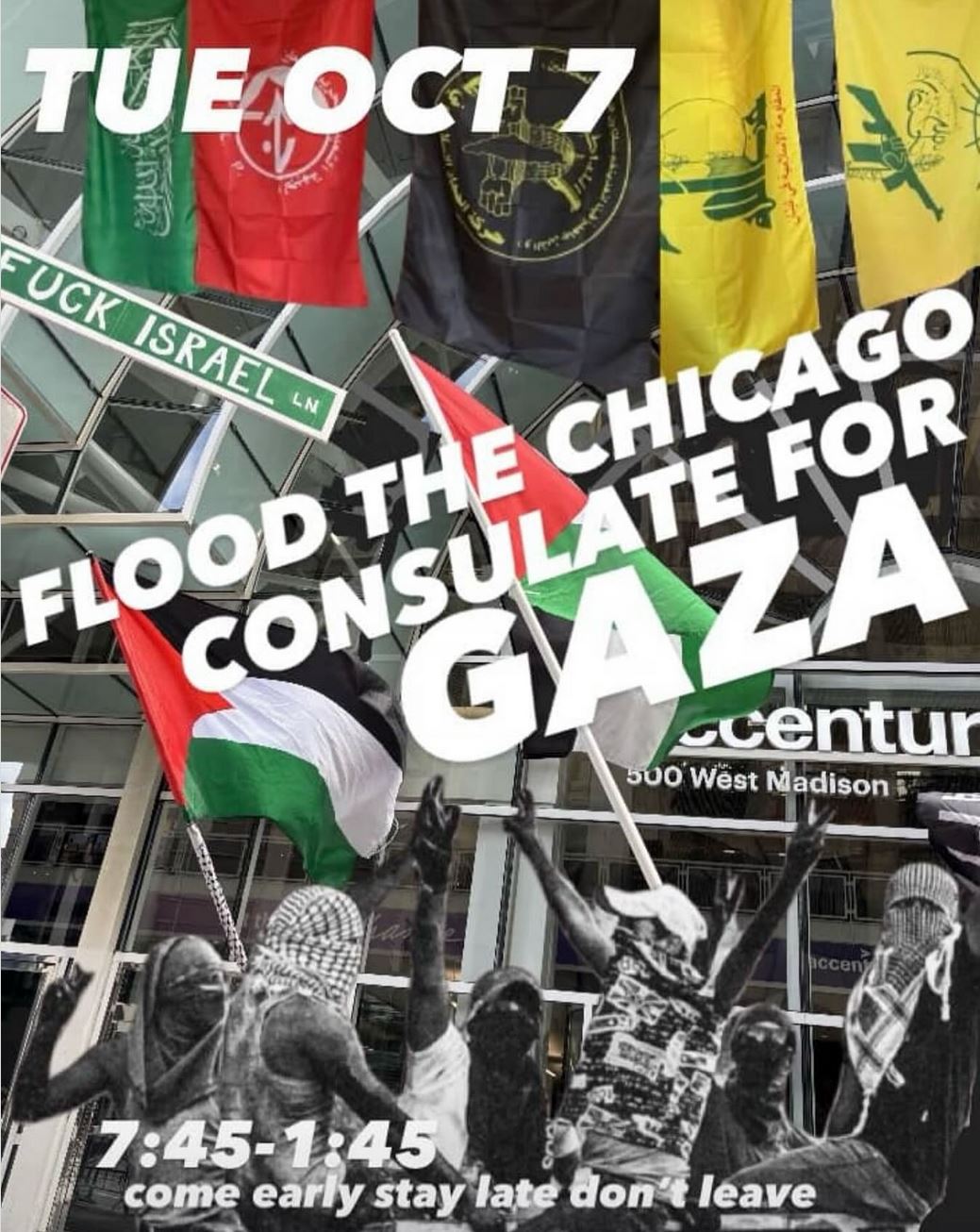 Flood the Chicago Israeli Consulate for Gaza!