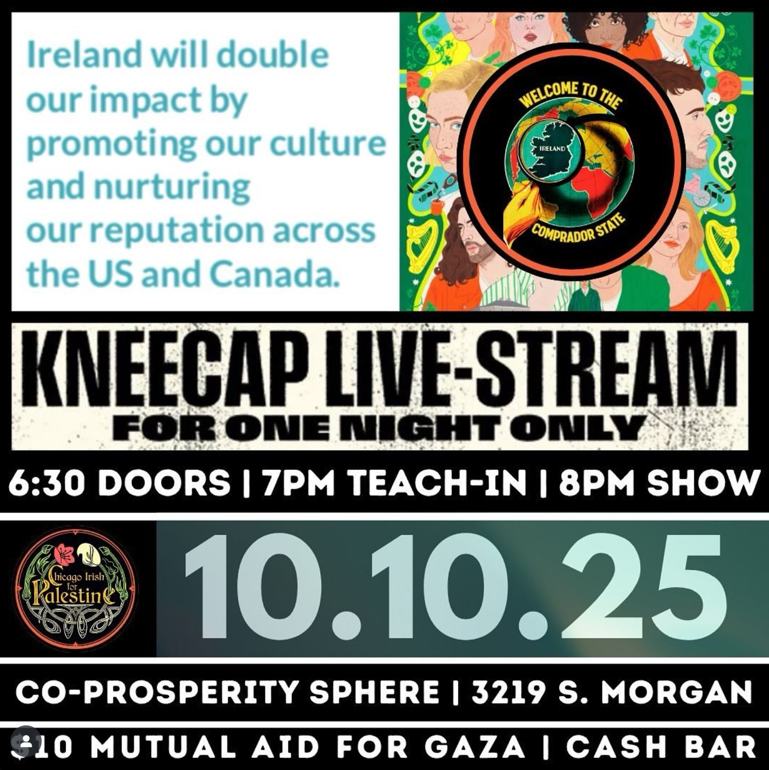 Kneecap Live-Stream - Chicago Irish for Palestine