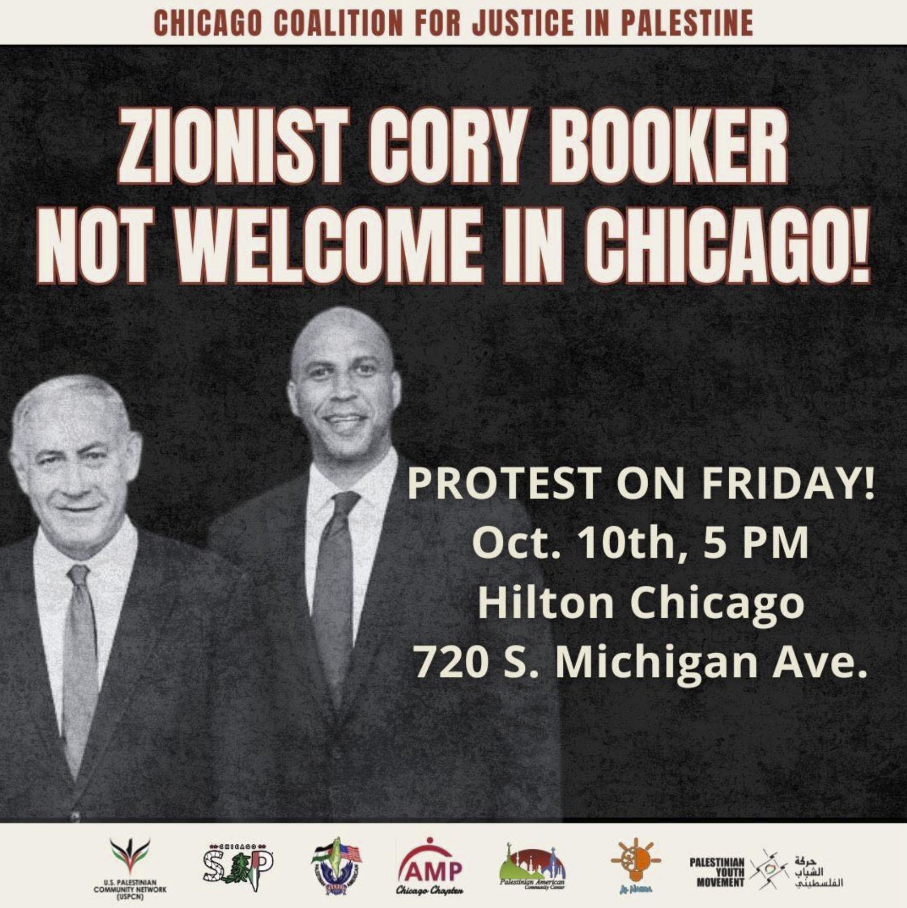 Zionist Cory Booker Not Welcome in Chicago!