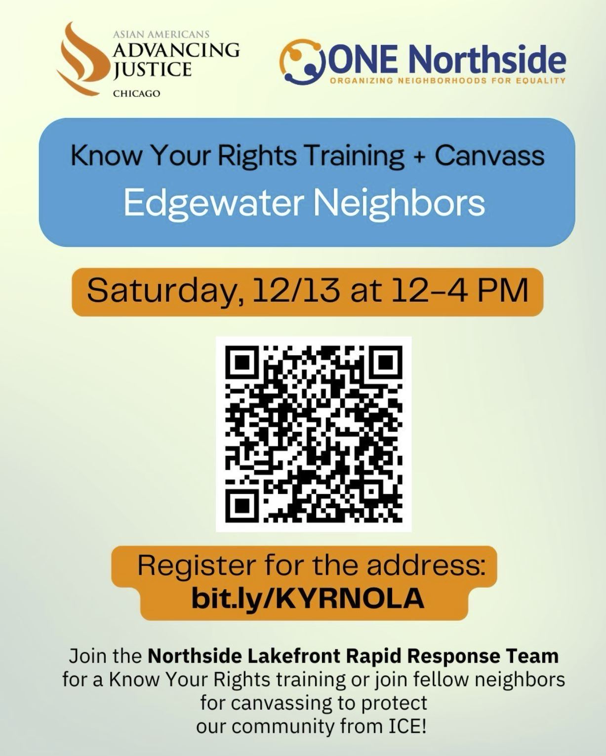 Know Your Rights Training + Canvass