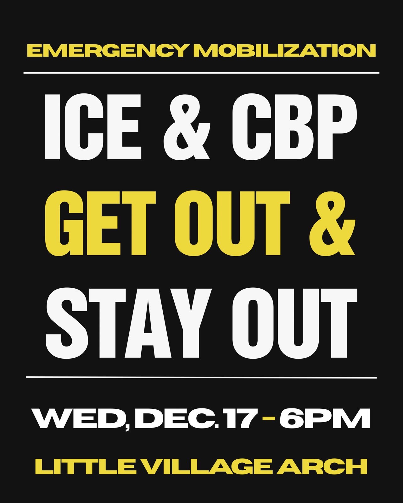 Emergency Action: ICE & CBP Out & STAY OUT