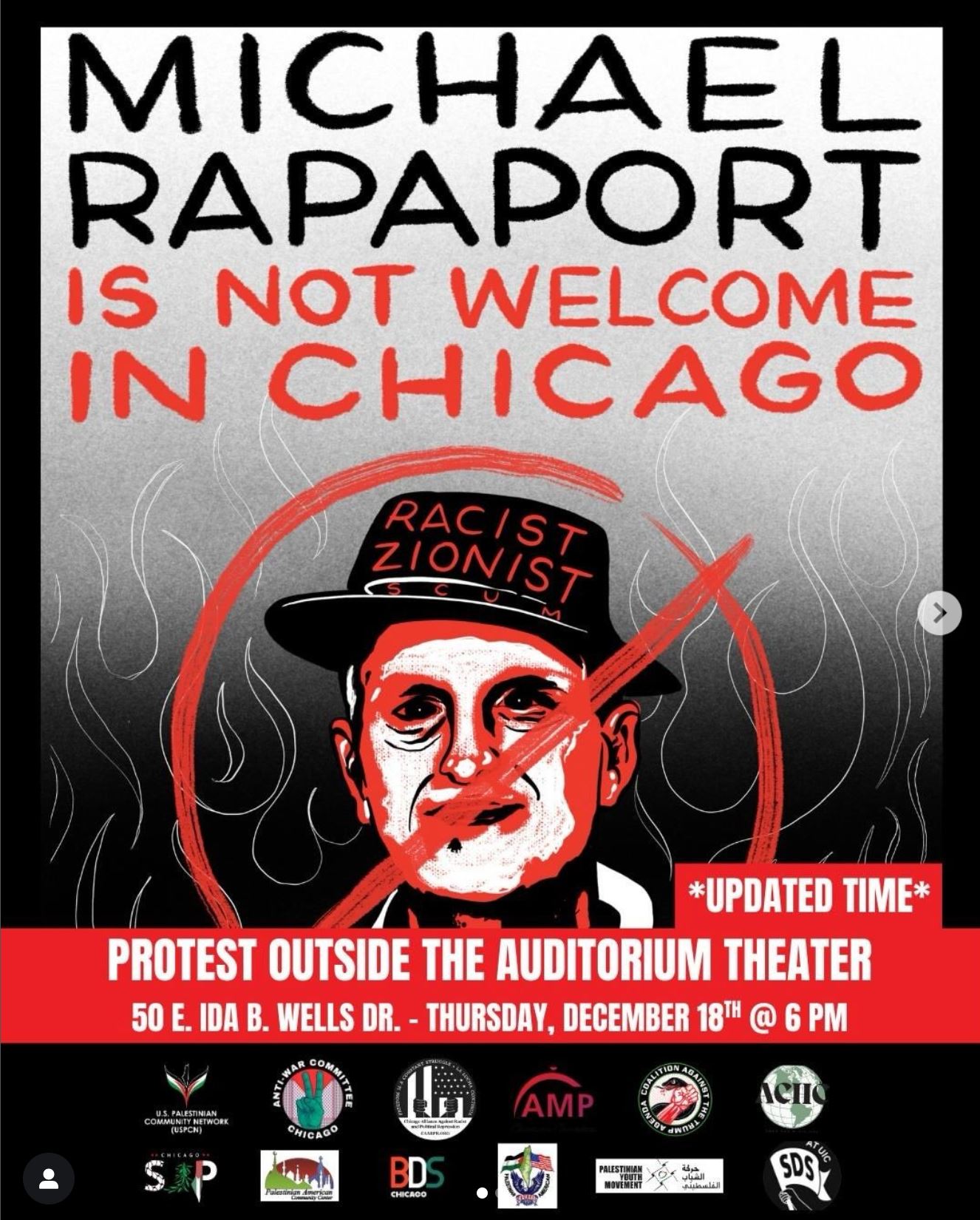 Protest Racist Zionist Performers