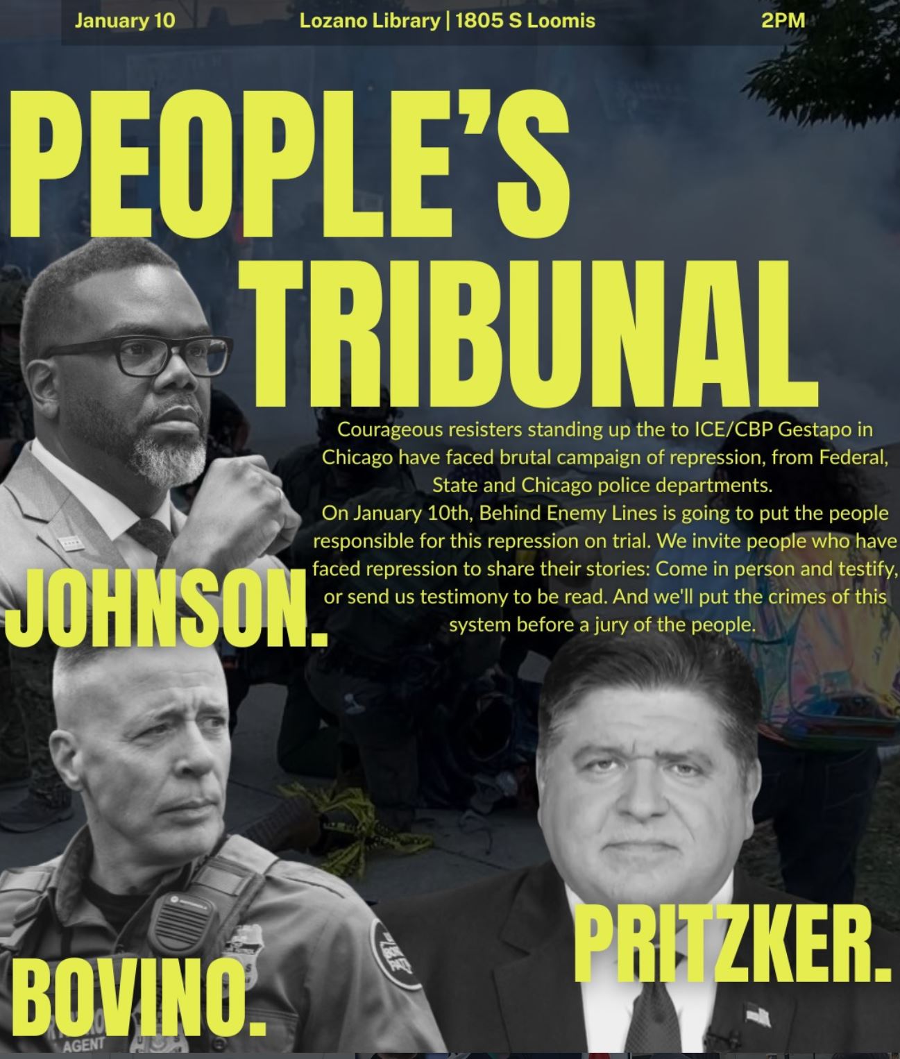 People's Tribunal - Johnson. Bovino. Pritzker.
