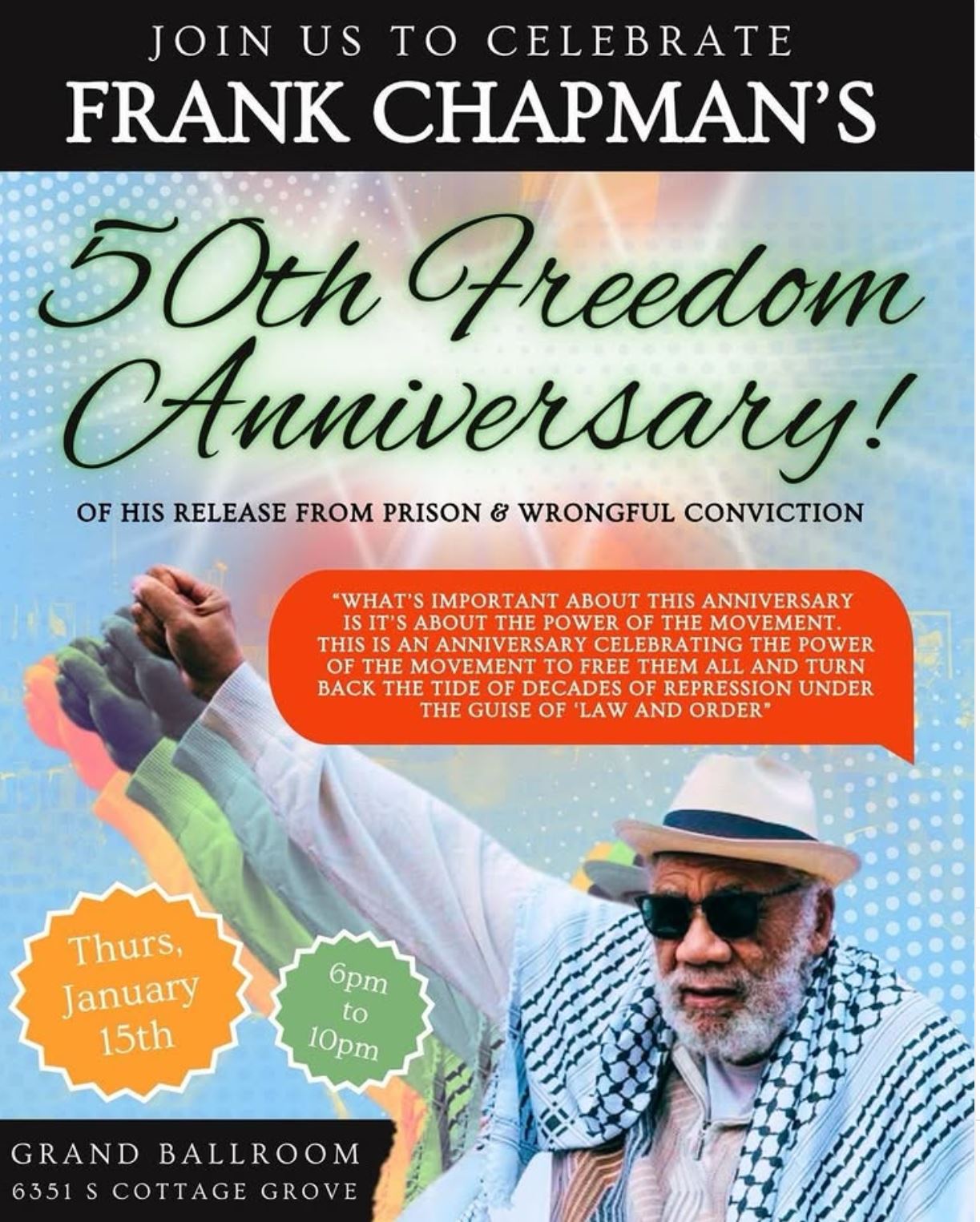 Celebrate Frank Chapman's 50th Freedom Anniversary!