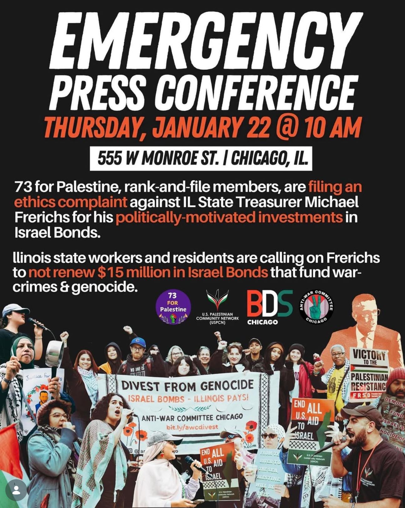 Emergency Press Conference for IL Divestment from Israel