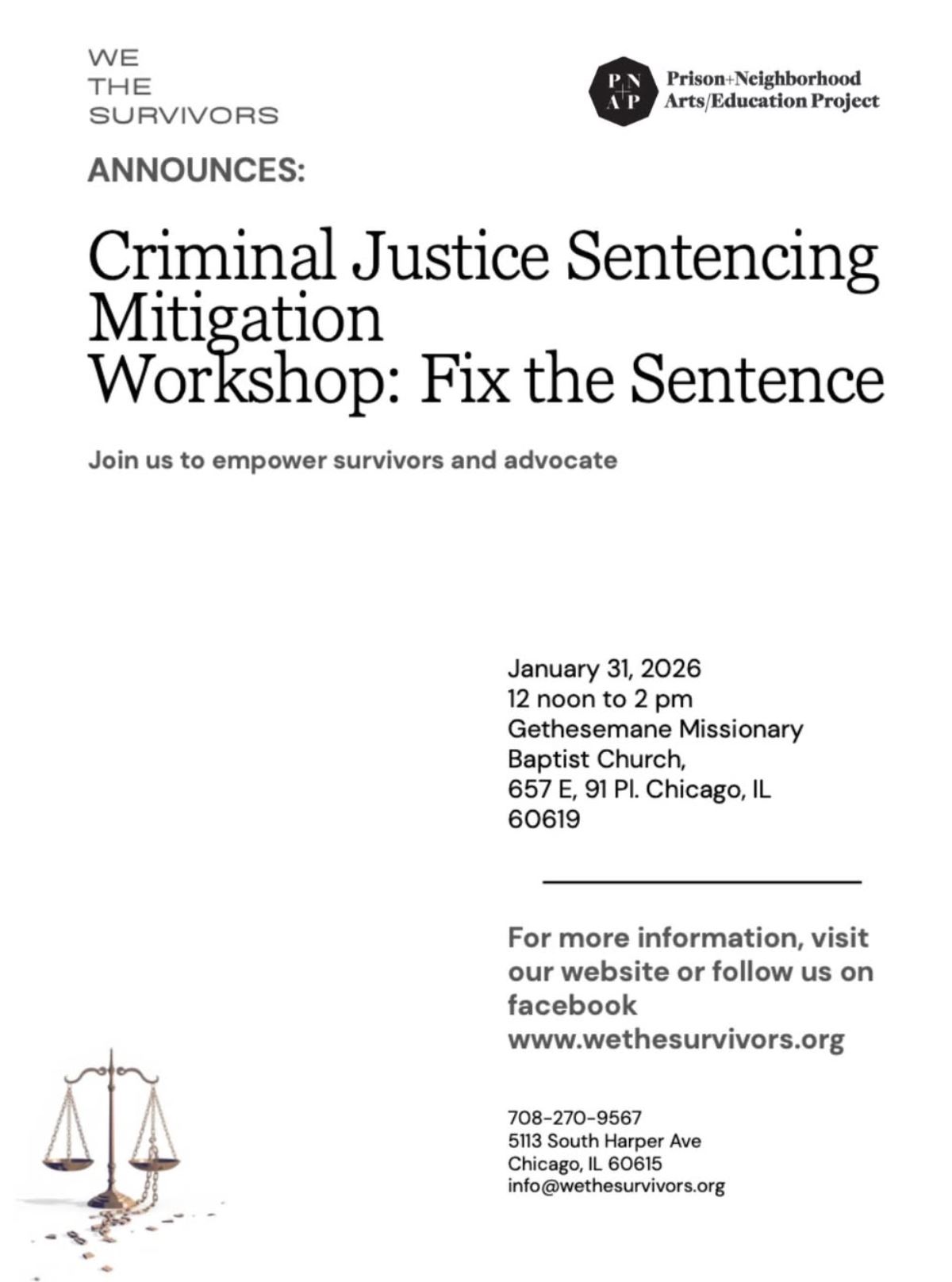 Criminal Justice Sentencing Mitigation Workshop - Fix the Sentence