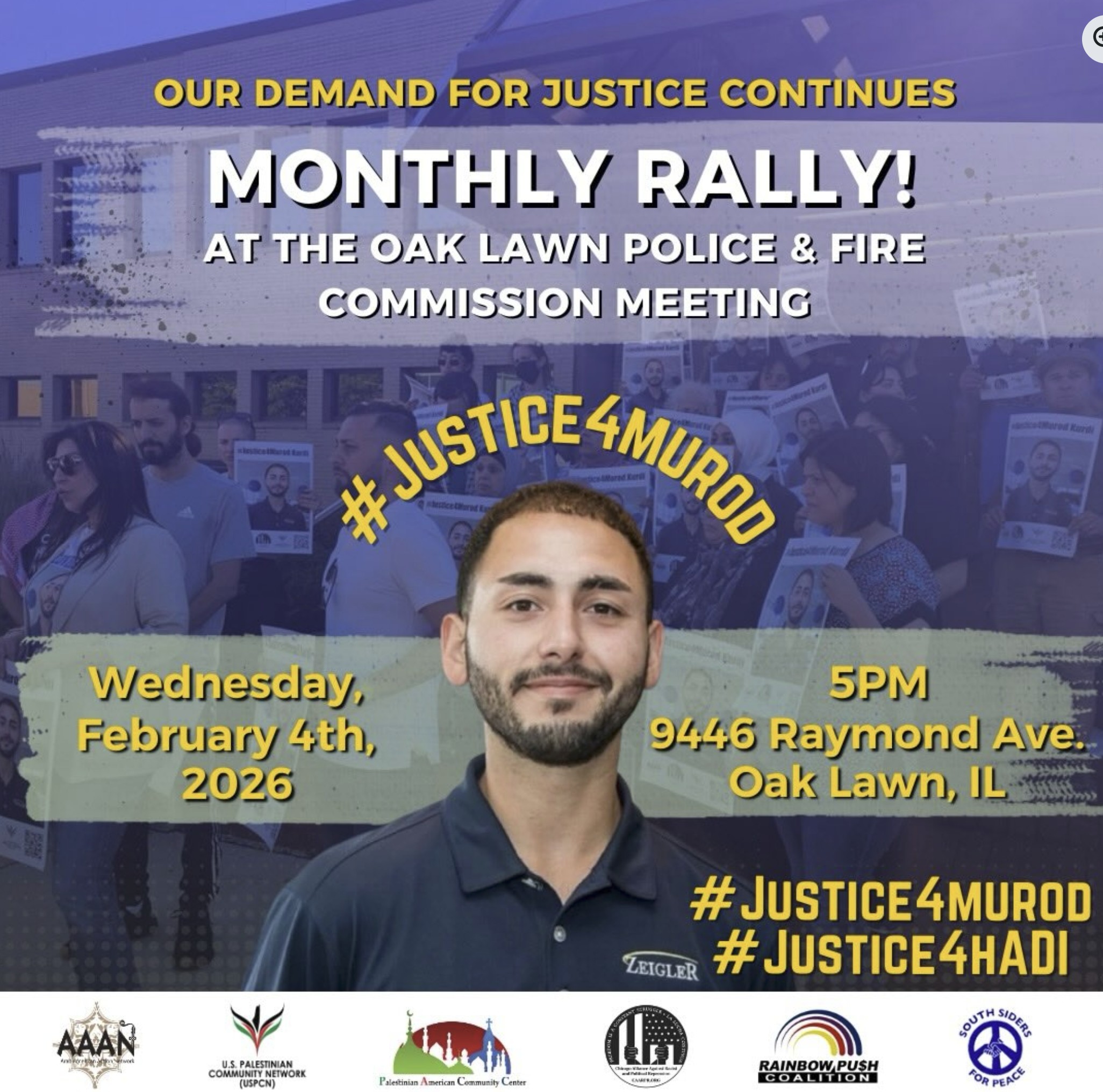 Monthly Rally at the Oak Lawn Police & Fire Commission Meeting