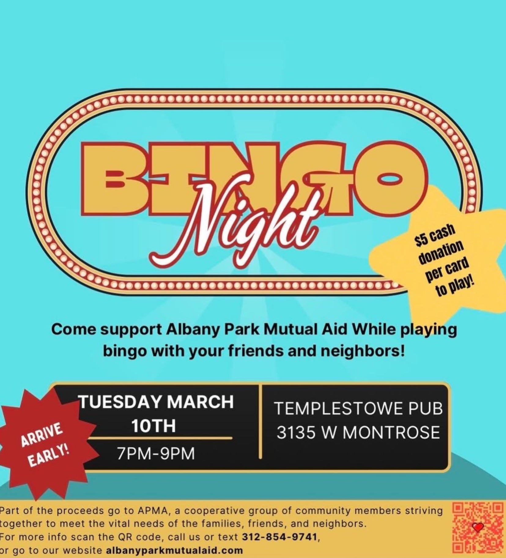 Bingo Night to Support Albany Park Mutual Aid