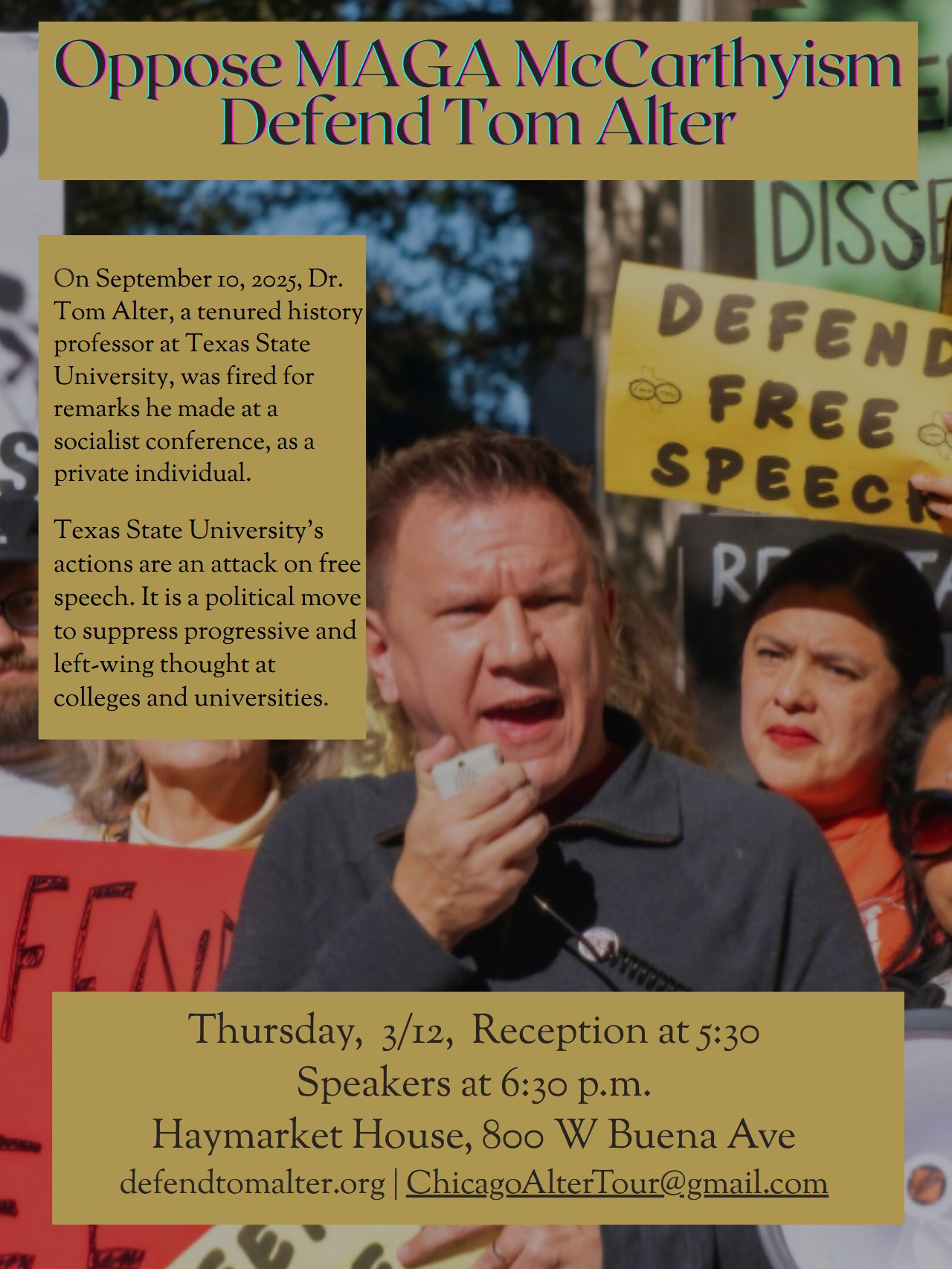 Oppose MAGA McCarthyism - Defend Tom Alter