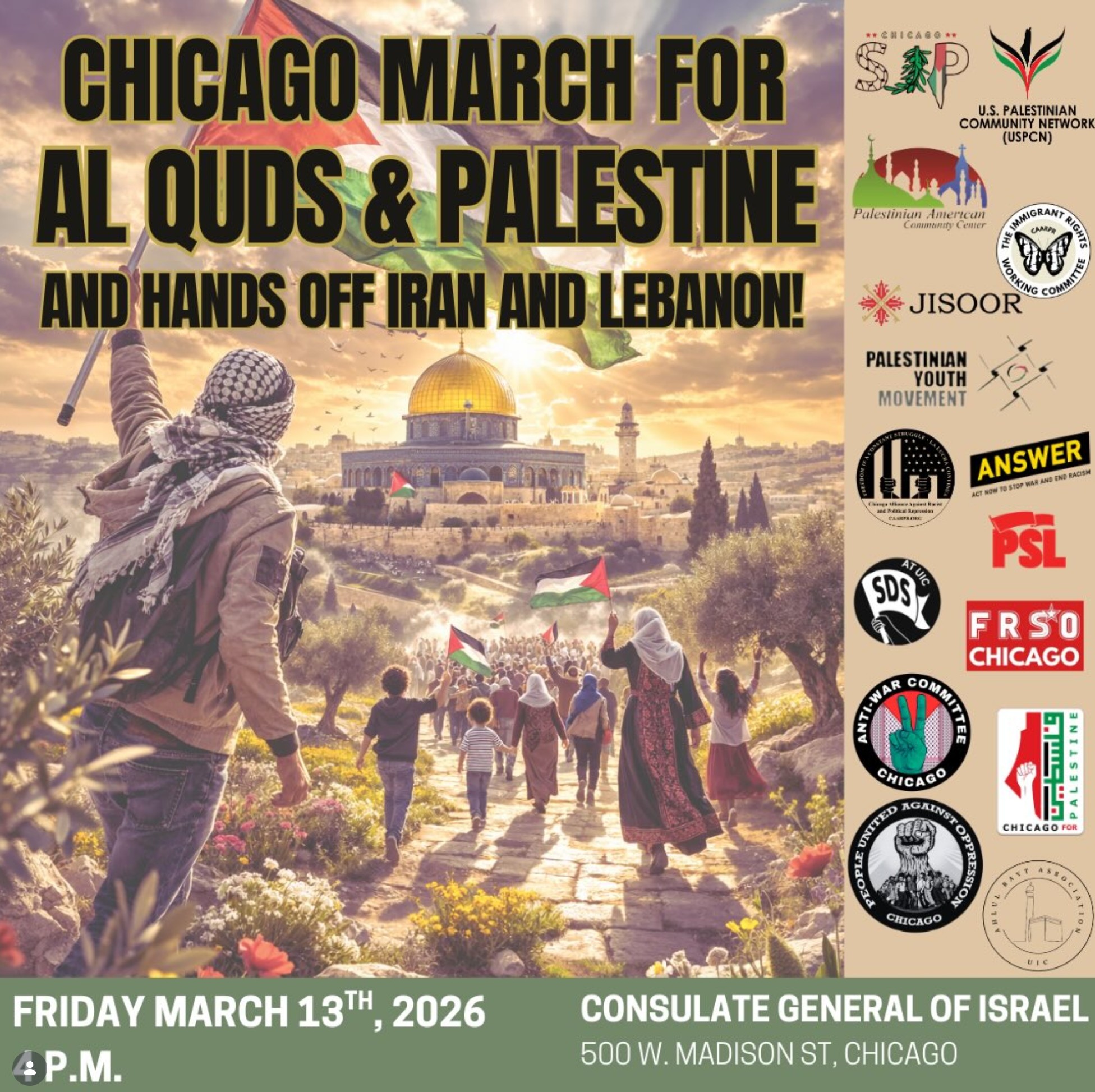 Chicago March For Al Quds & Palestine