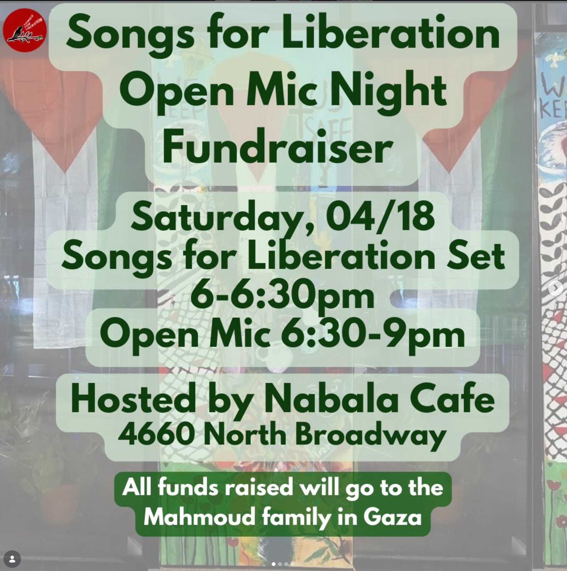 Songs for Liberation Open Mic Night