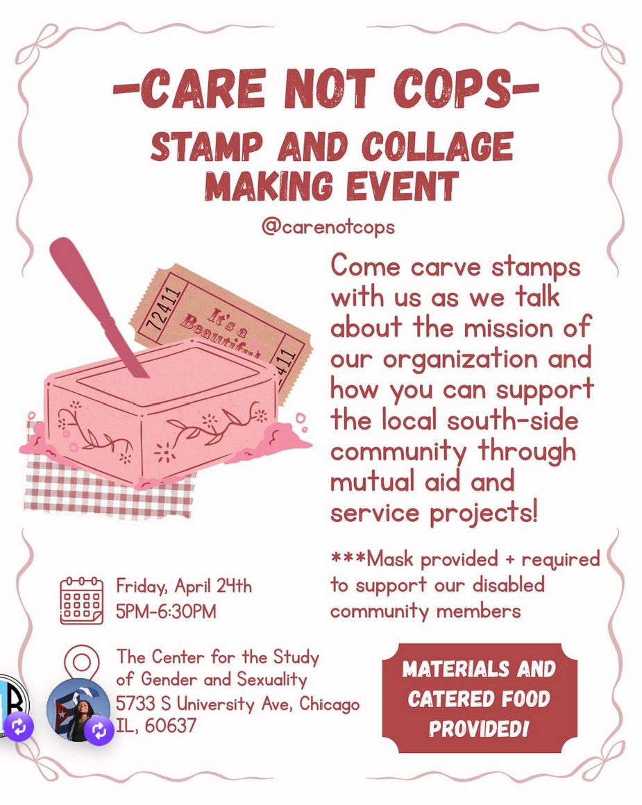 Care Not Cops Stamp and Collage Making Event