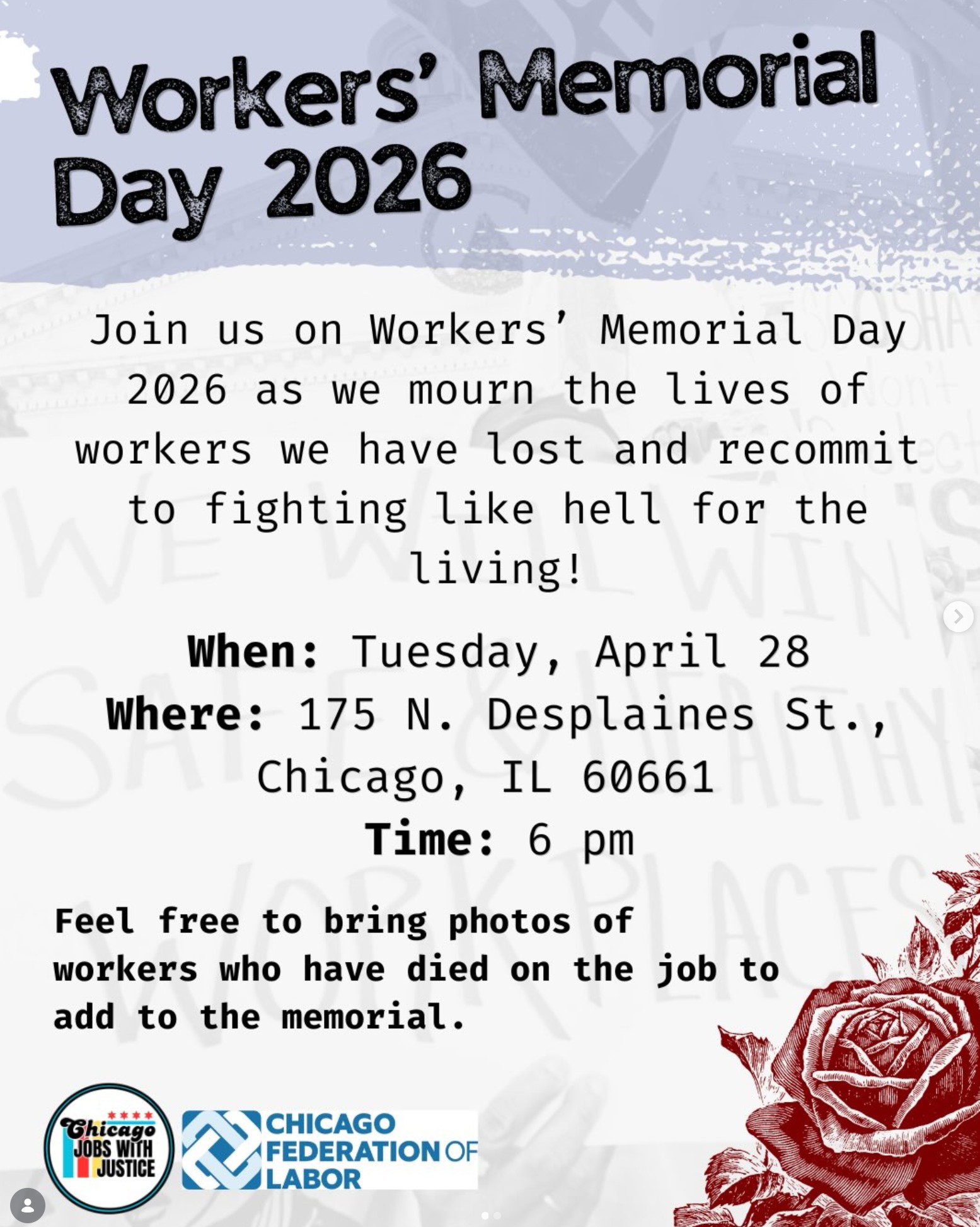 Workers Memorial Day Film Screening & Discussion