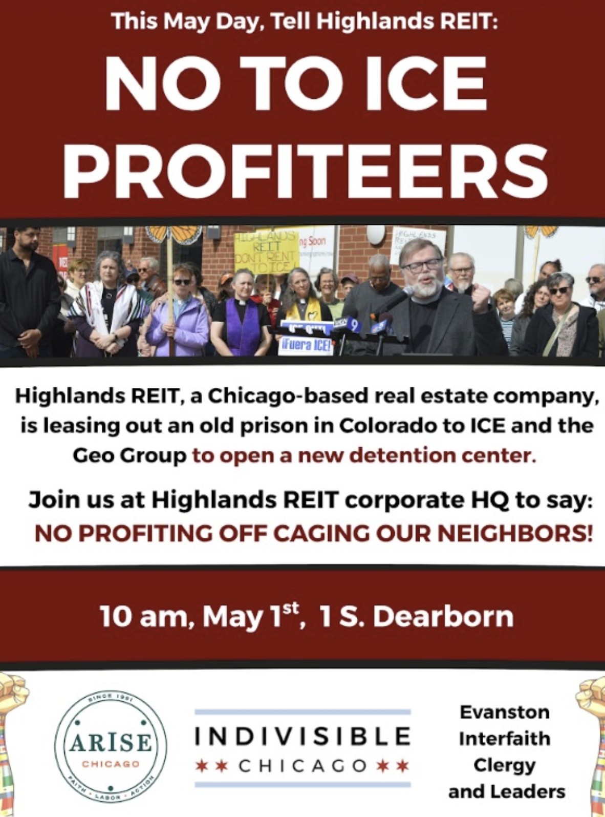 This May Day Say NO to ICE Profiteers!