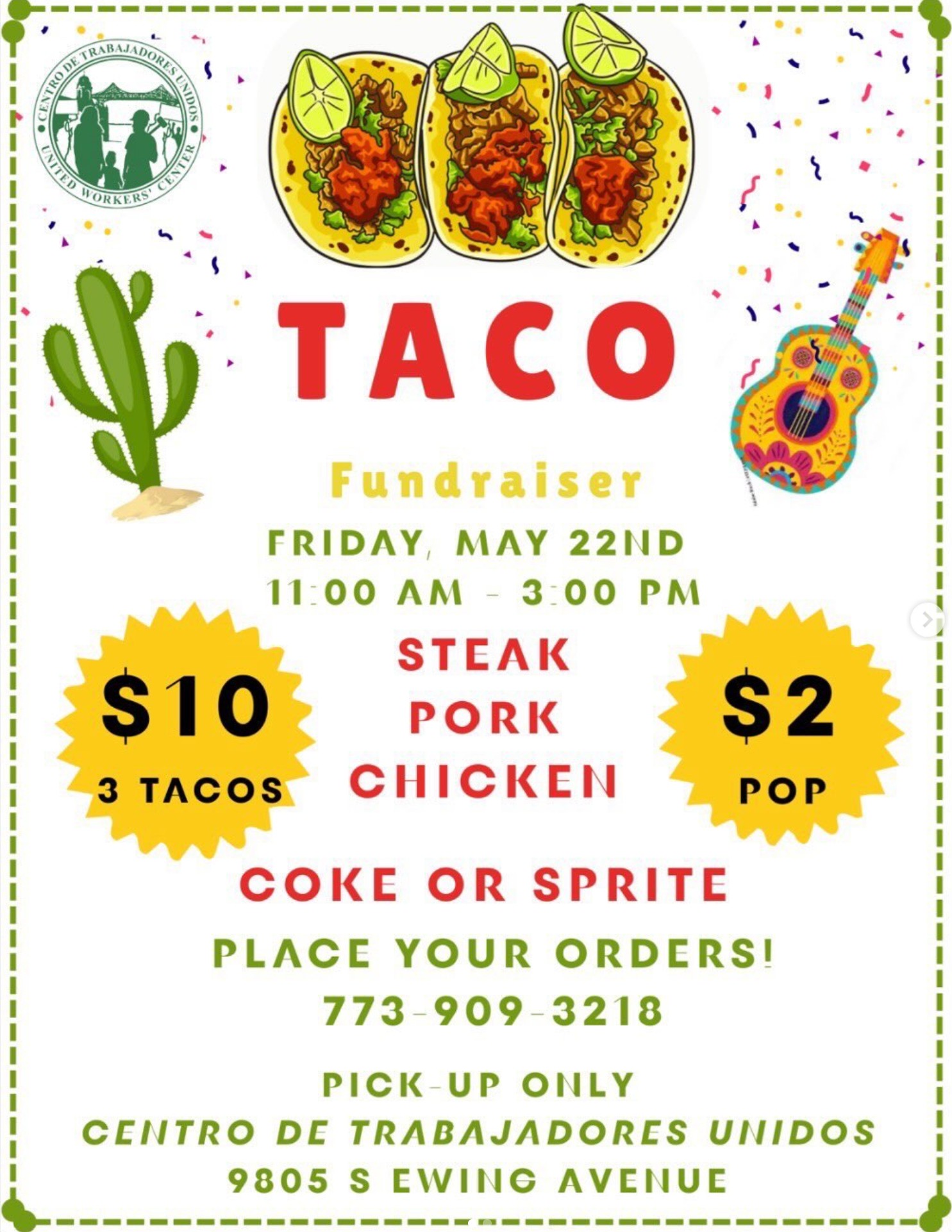 Taco Fundraiser for Centro de Trabajadores Unidos