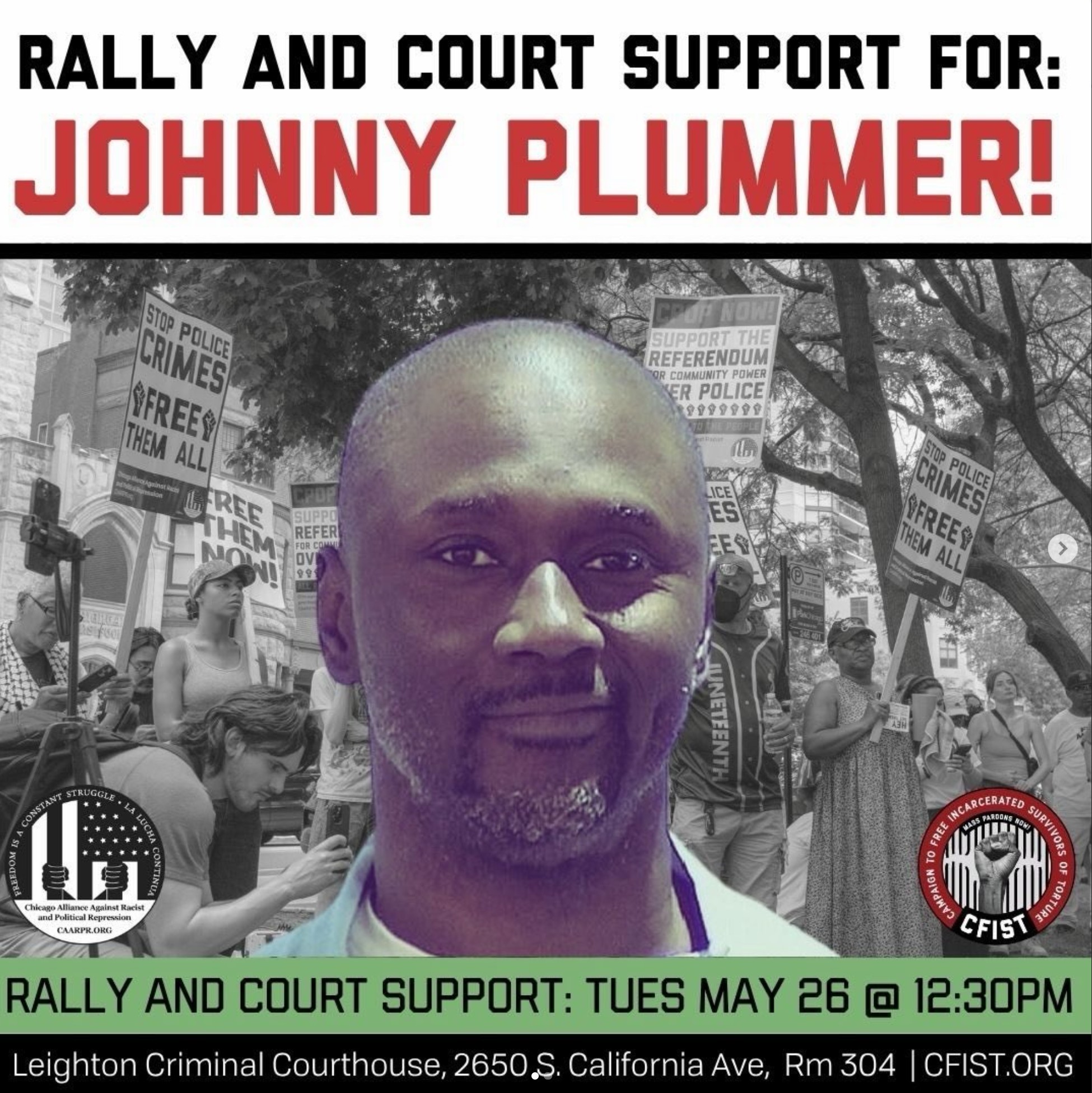 Rally & Court Support for Johnny Plummer