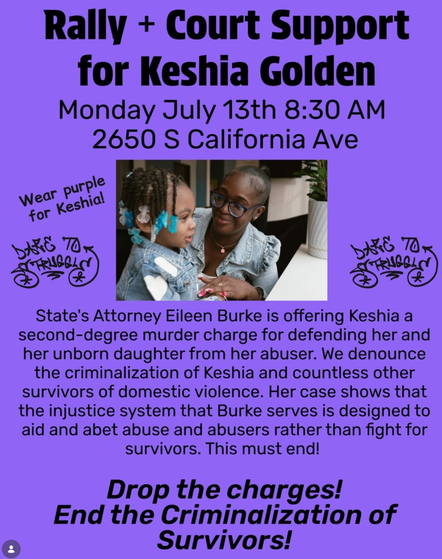 Rally & Court Support for Keisha Golden