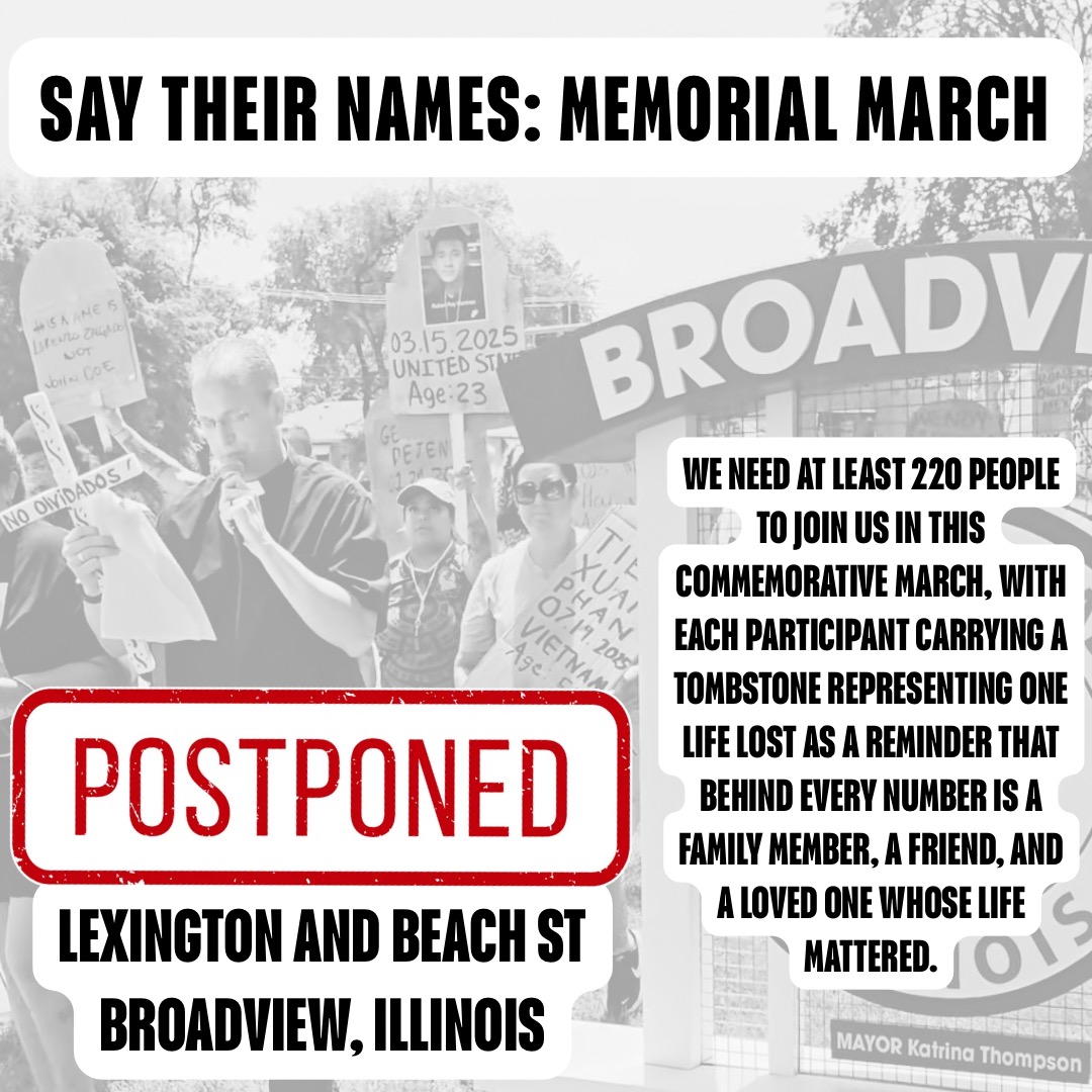 Say Their Names Memorial March POSTPONED
