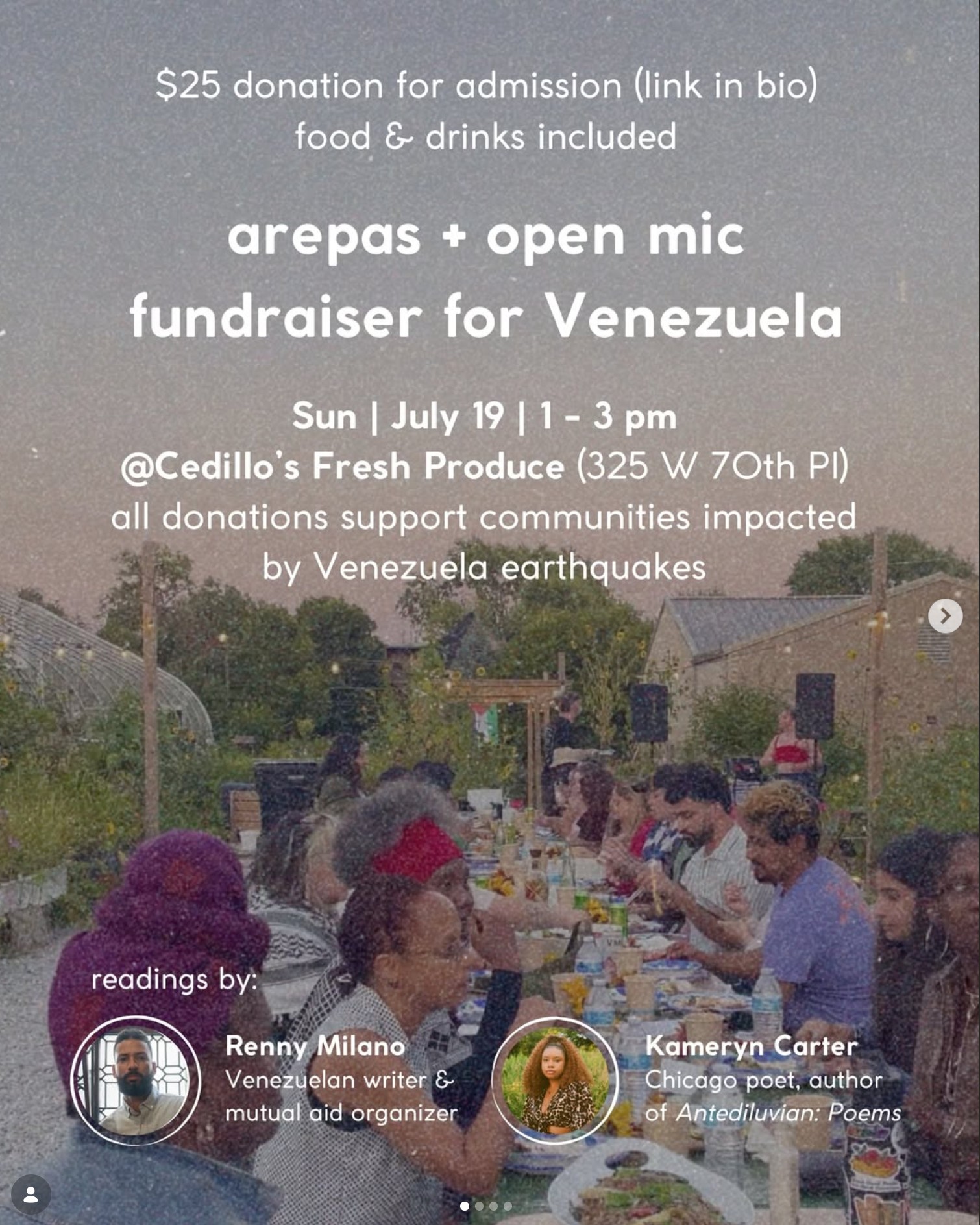 Arepas & Open Mic Fundraiser for Venezuela