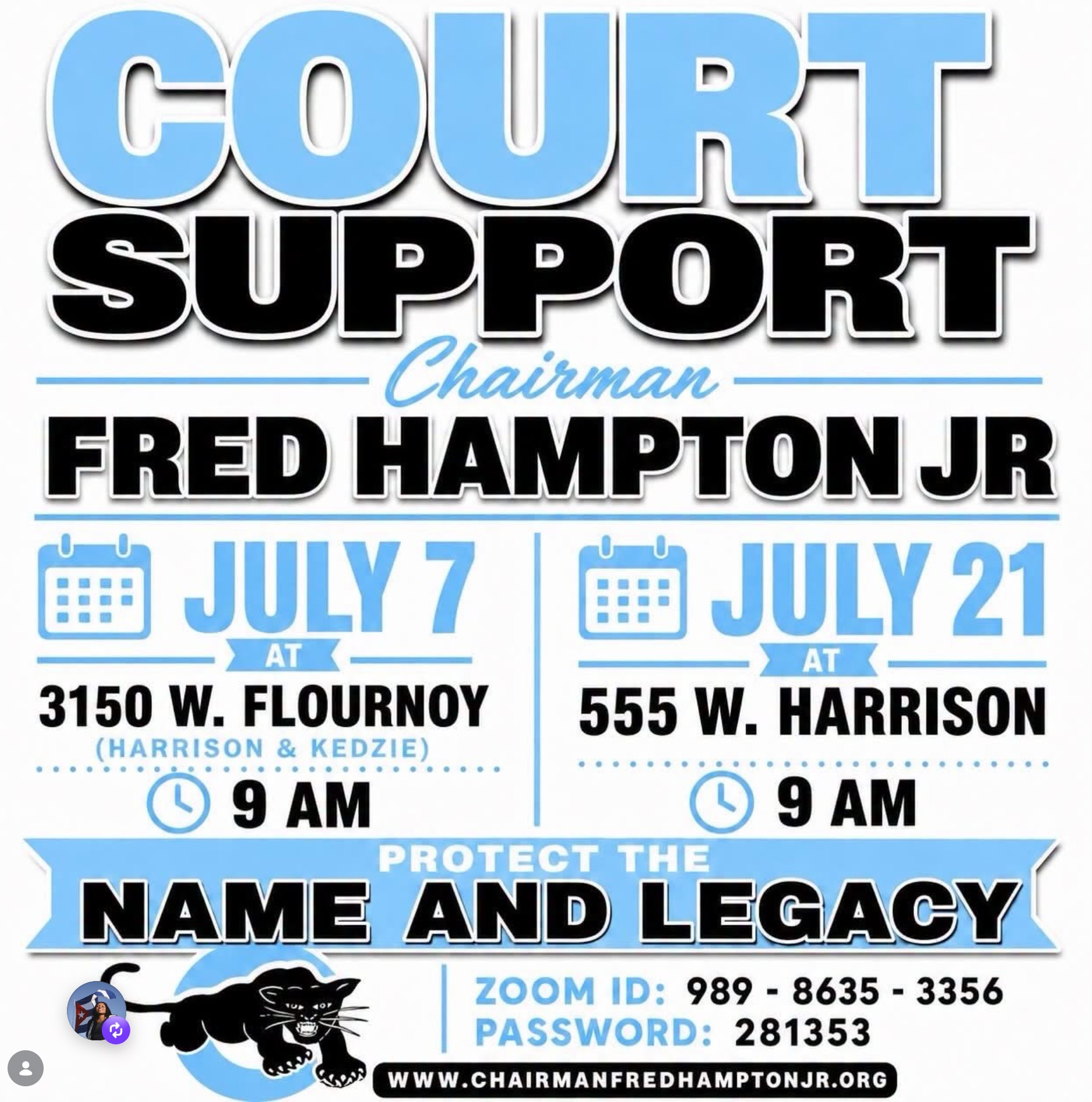 Court Support - Chairman Fred Hampton, Jr.