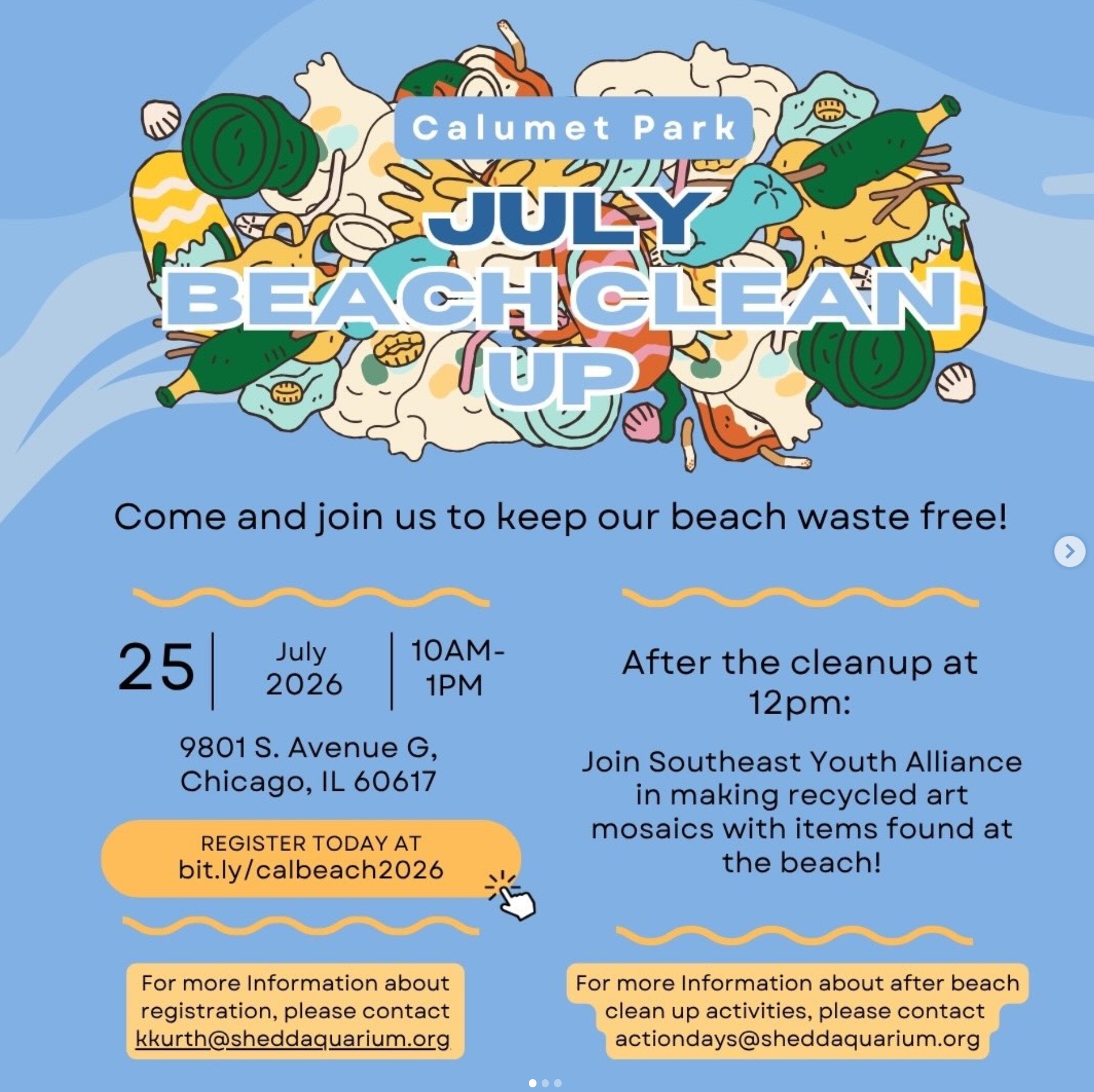 Calumet Park July Beach Clean-up