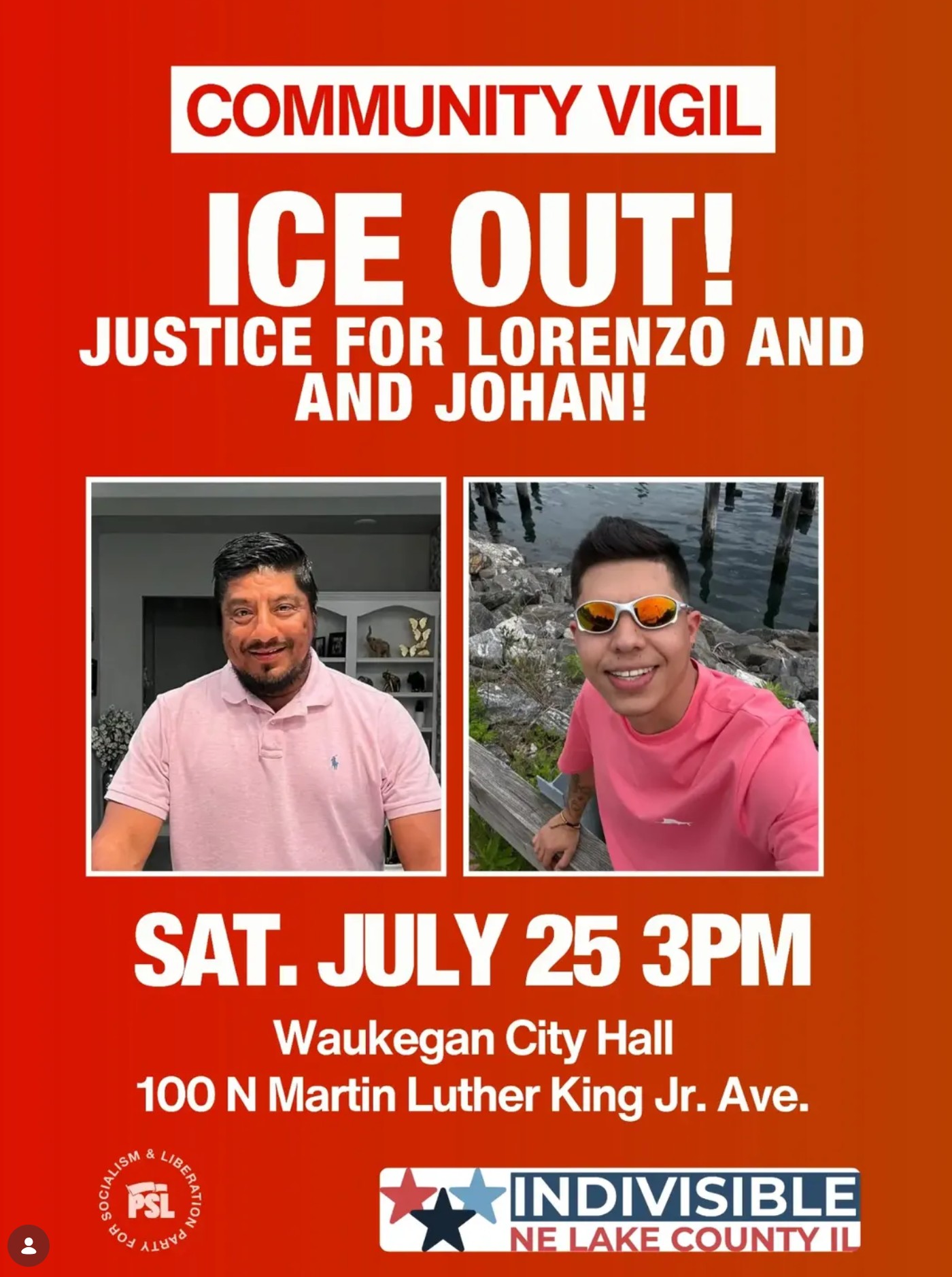 ICE OUT! Justice for Lorenzo & Johan!