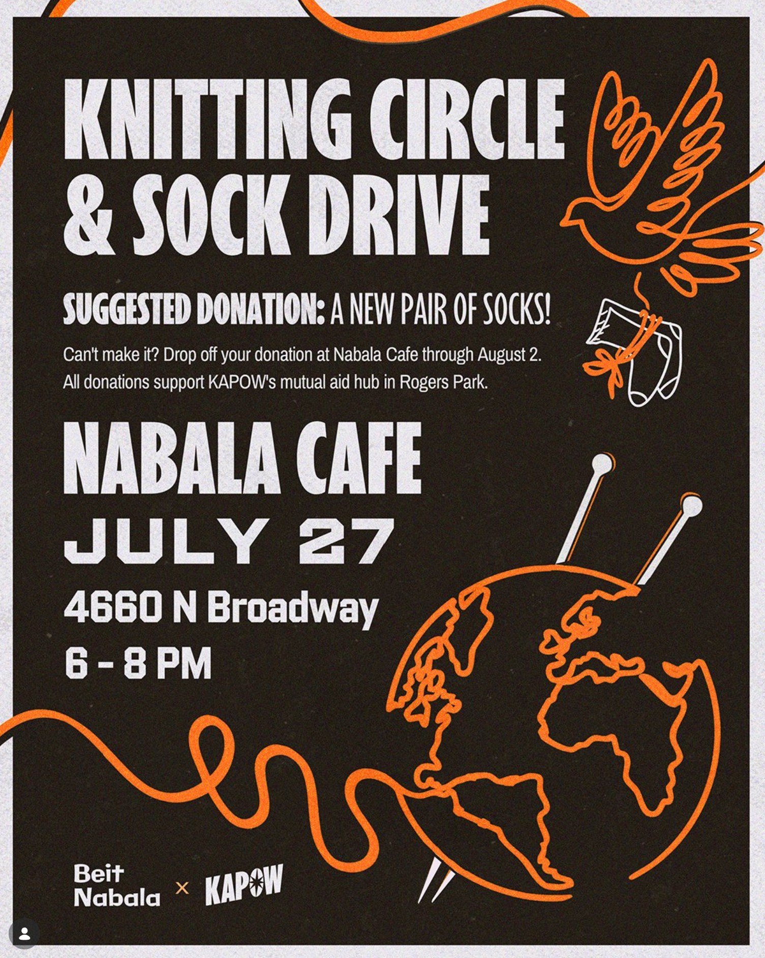 Knitting Circle & Sock Drive for Mutual Aid