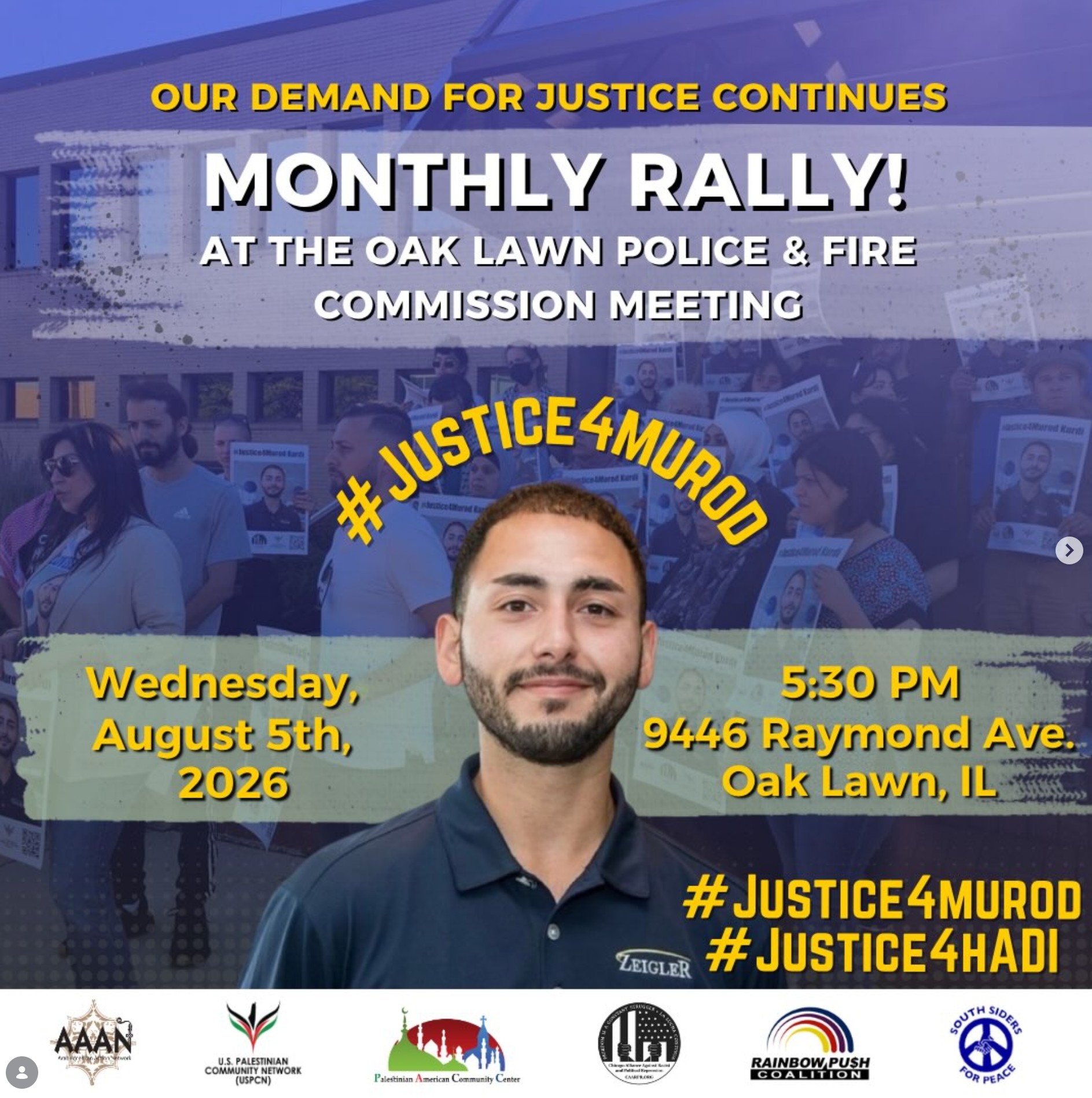 Monthly Rally at the Oak Lawn Police & Fire Commission Meeting