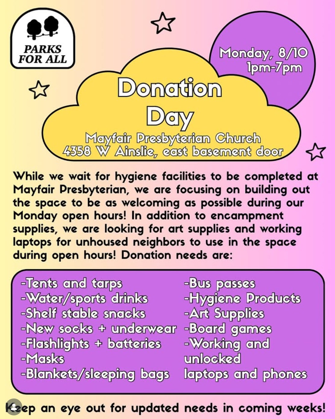 Parks for All Donation Day