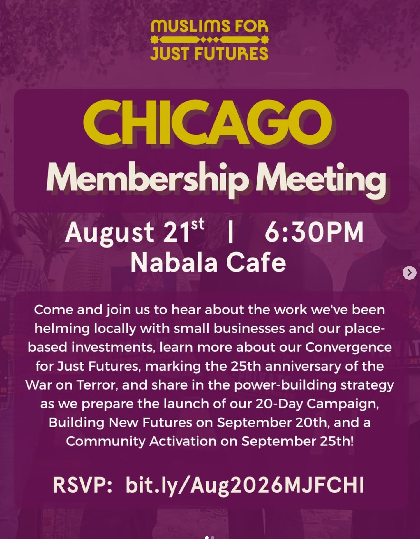Muslims For Just Futures Chicago Membership Meeting
