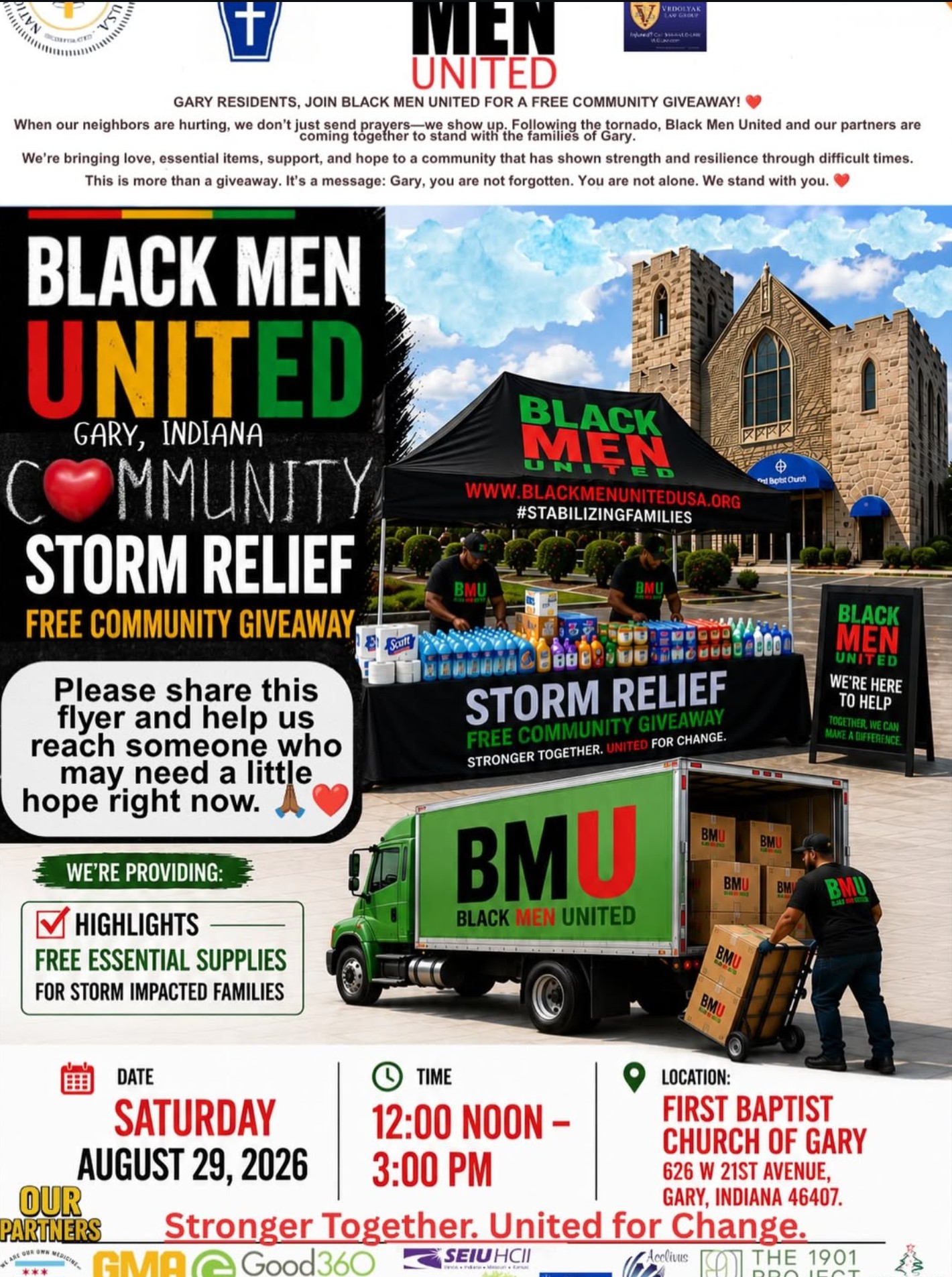 Black Men United Gary, IN Community Storm Relief