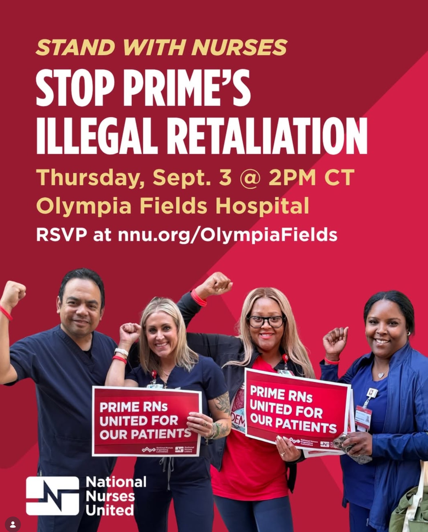 NNU Protest at Olympia Fields Hospital