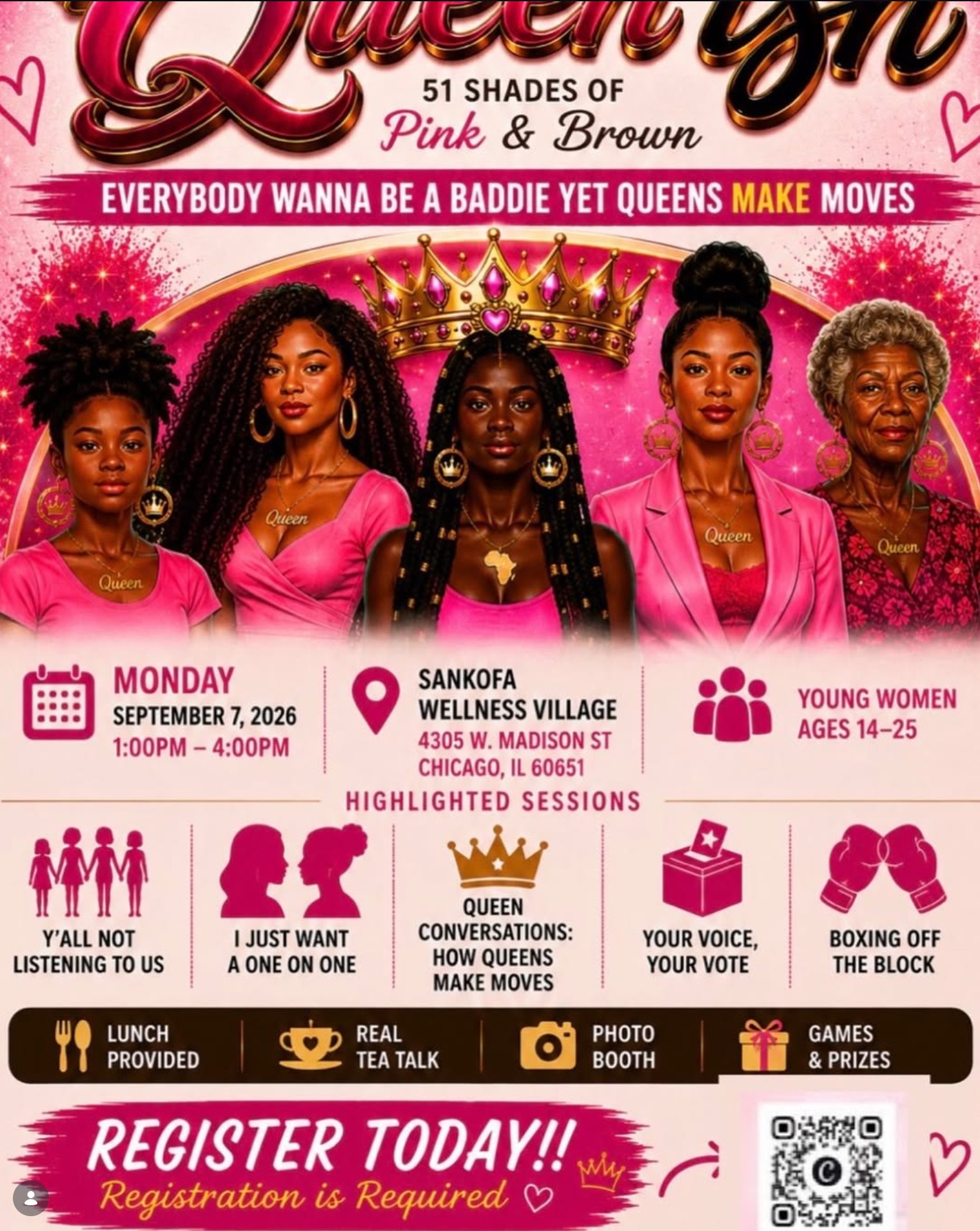 Queenish - 51 Shades of Pink & Brown