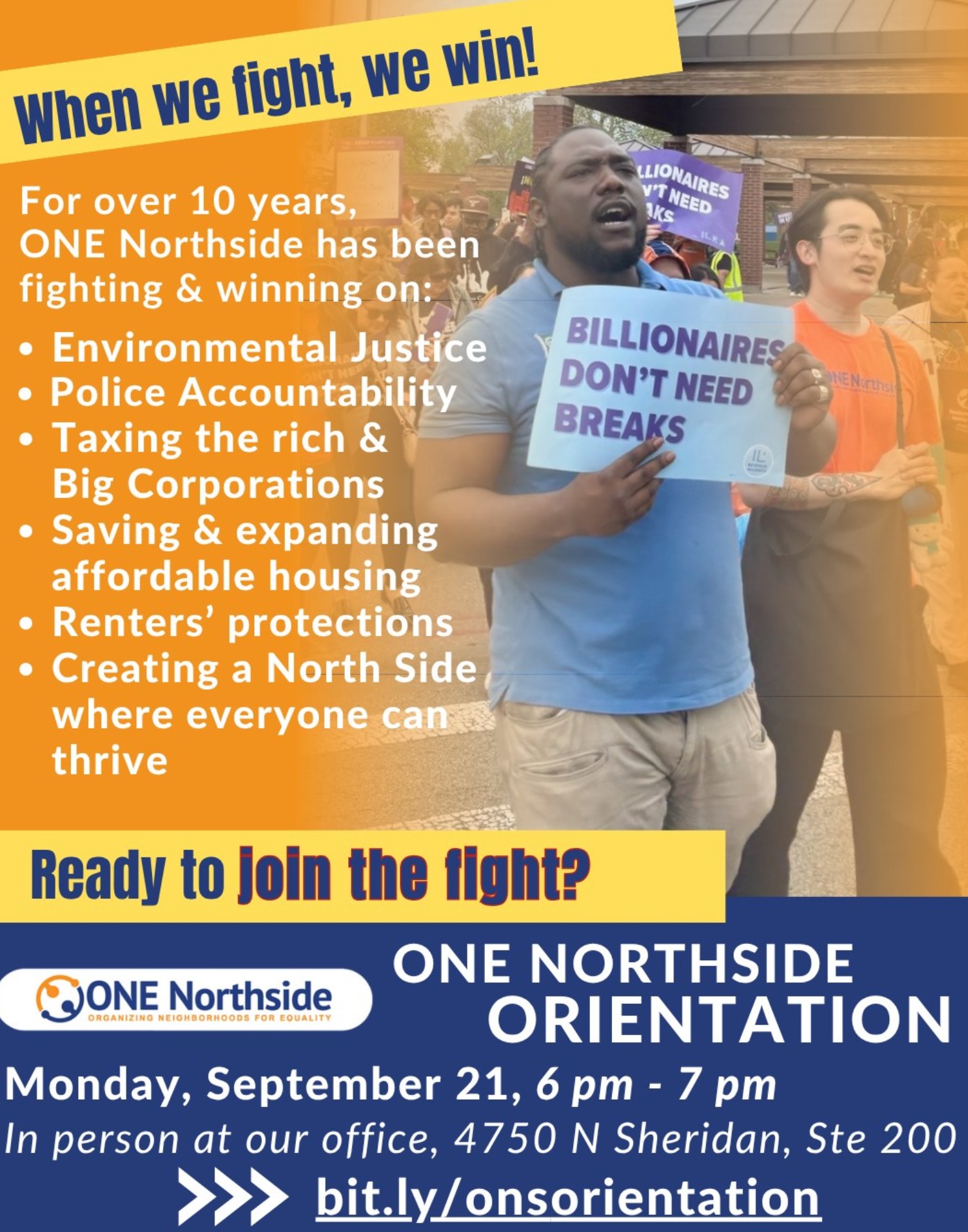 Ready to Join the Fight? ONE Northside Orientation