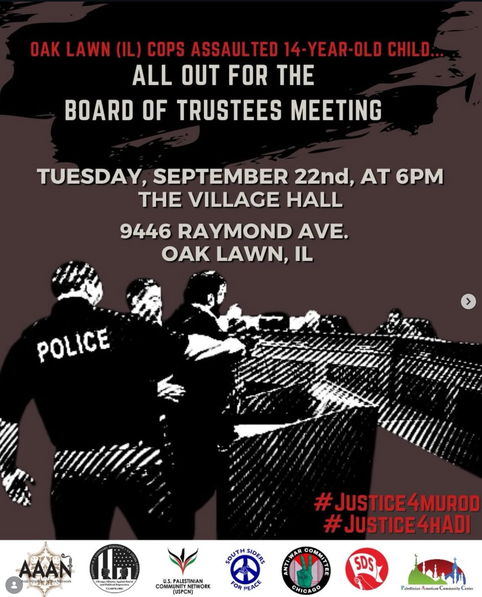 All Out for the Oak Lawn Board of Trustees Meeting