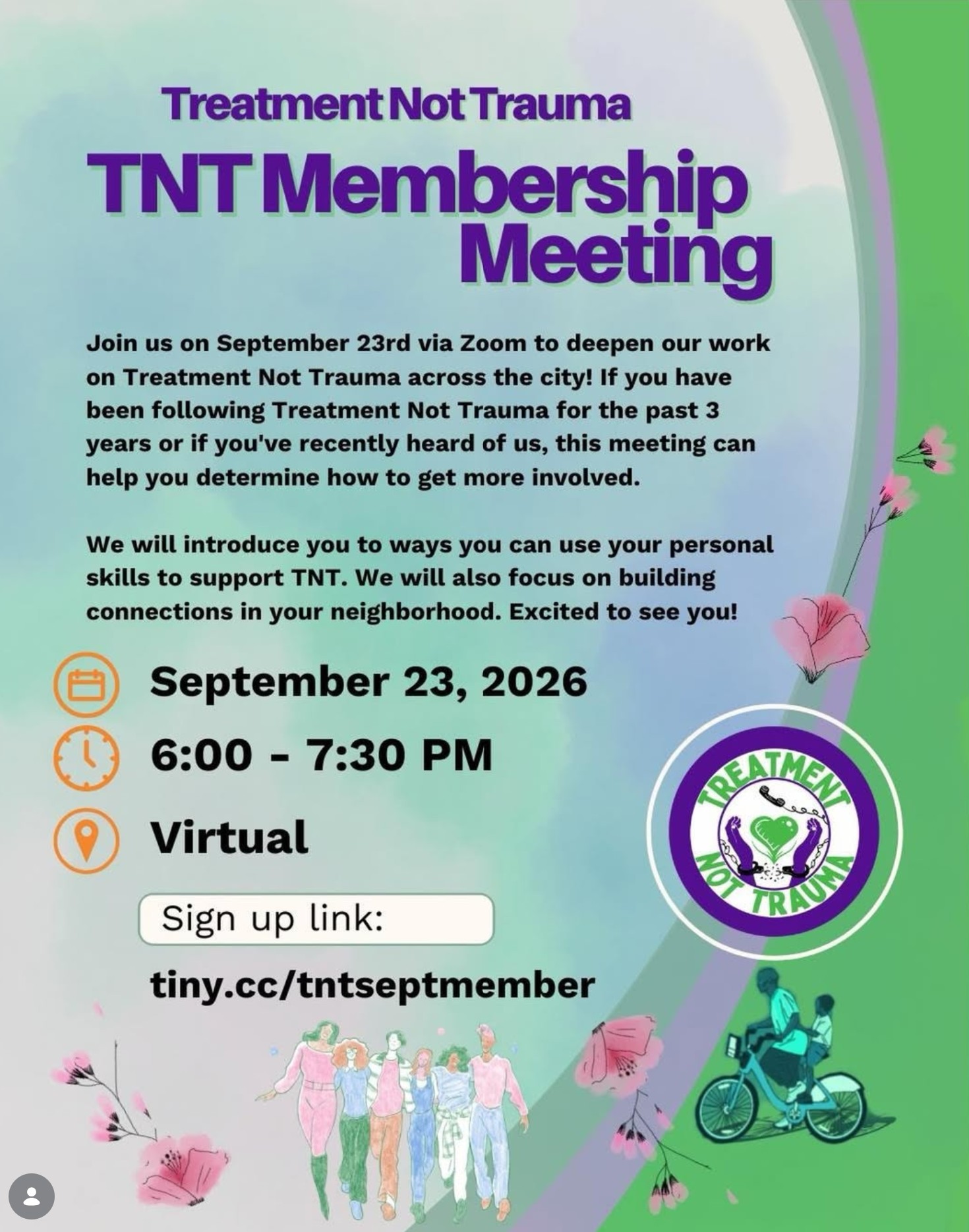 Treatment Not Trauma Membership Meeting