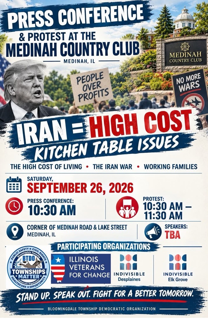 Press Conference & Protest v. Trump @ Medinah Golf Course