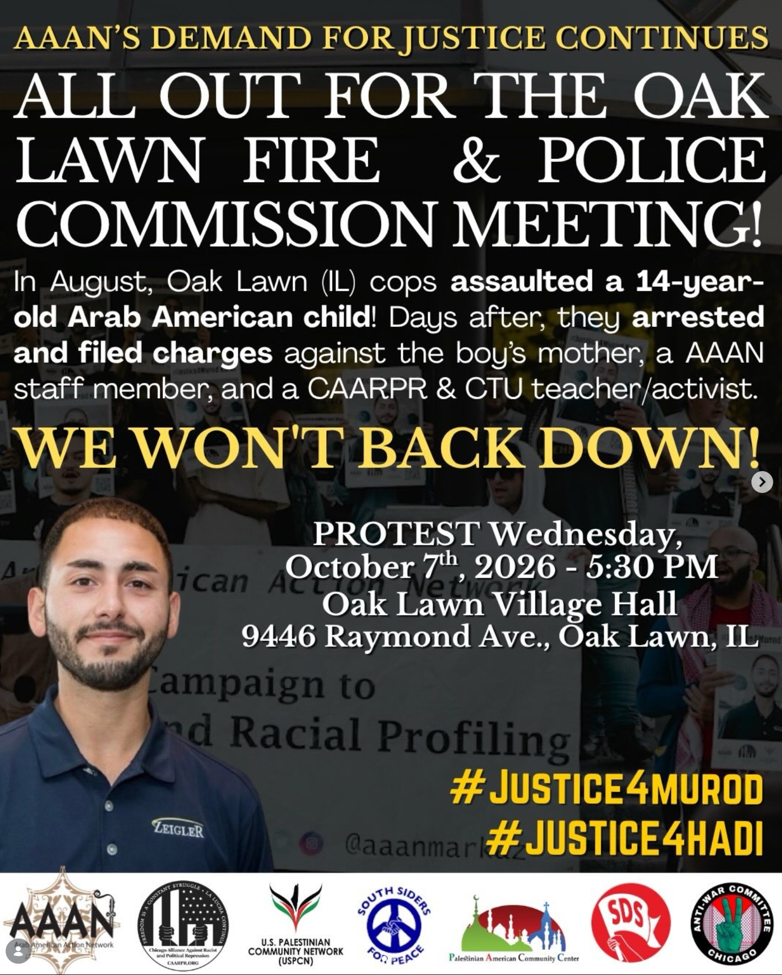All Out for the Oak Lawn Police & Fire Commission Meeting!