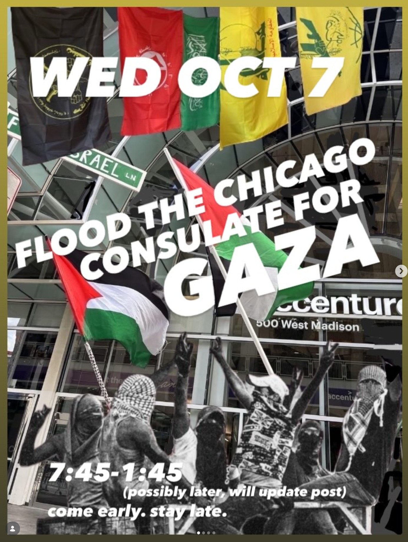 Flood the Chicago Consulate for Gaza