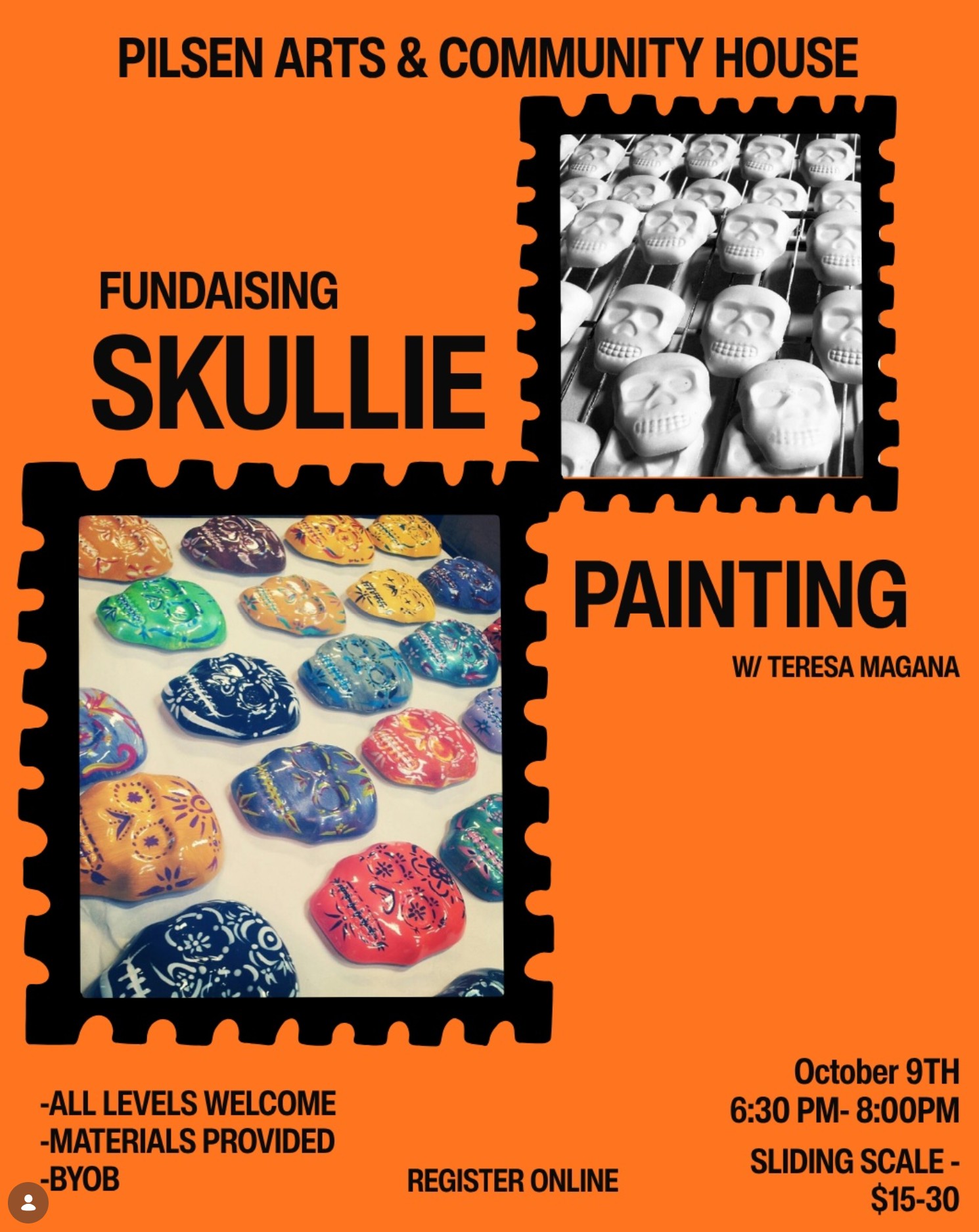 Skullie Painting Fundraiser for Pilsen Arts & Community House