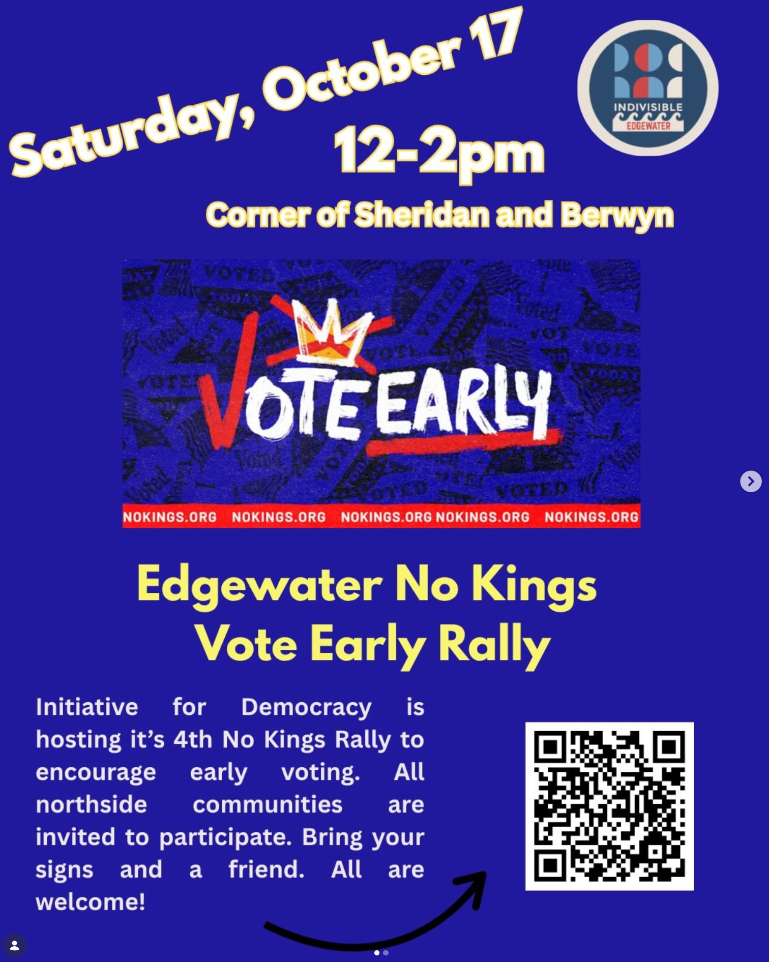 Edgewater No Kings Vote Early Rally